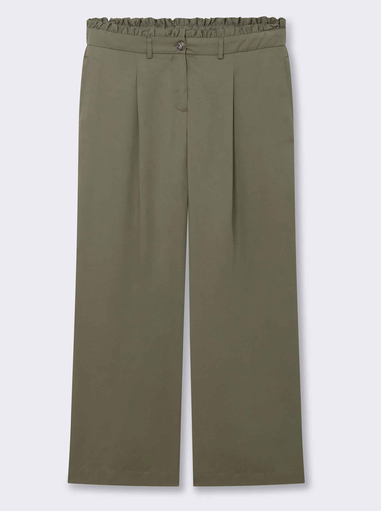 sheego Paperbag-Hose aus Lyocell - khaki