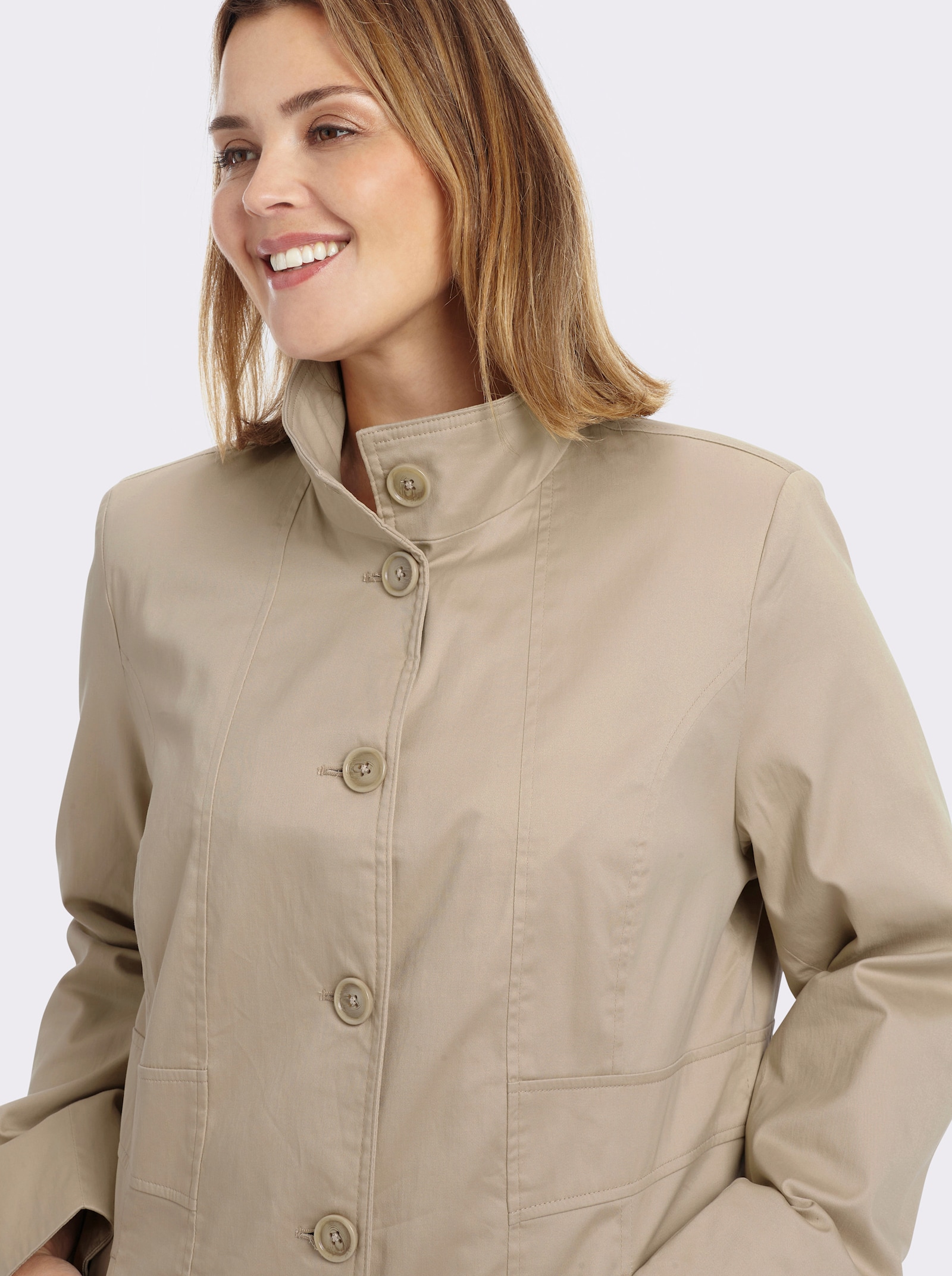 Jacke mit variablem Kragen - beige