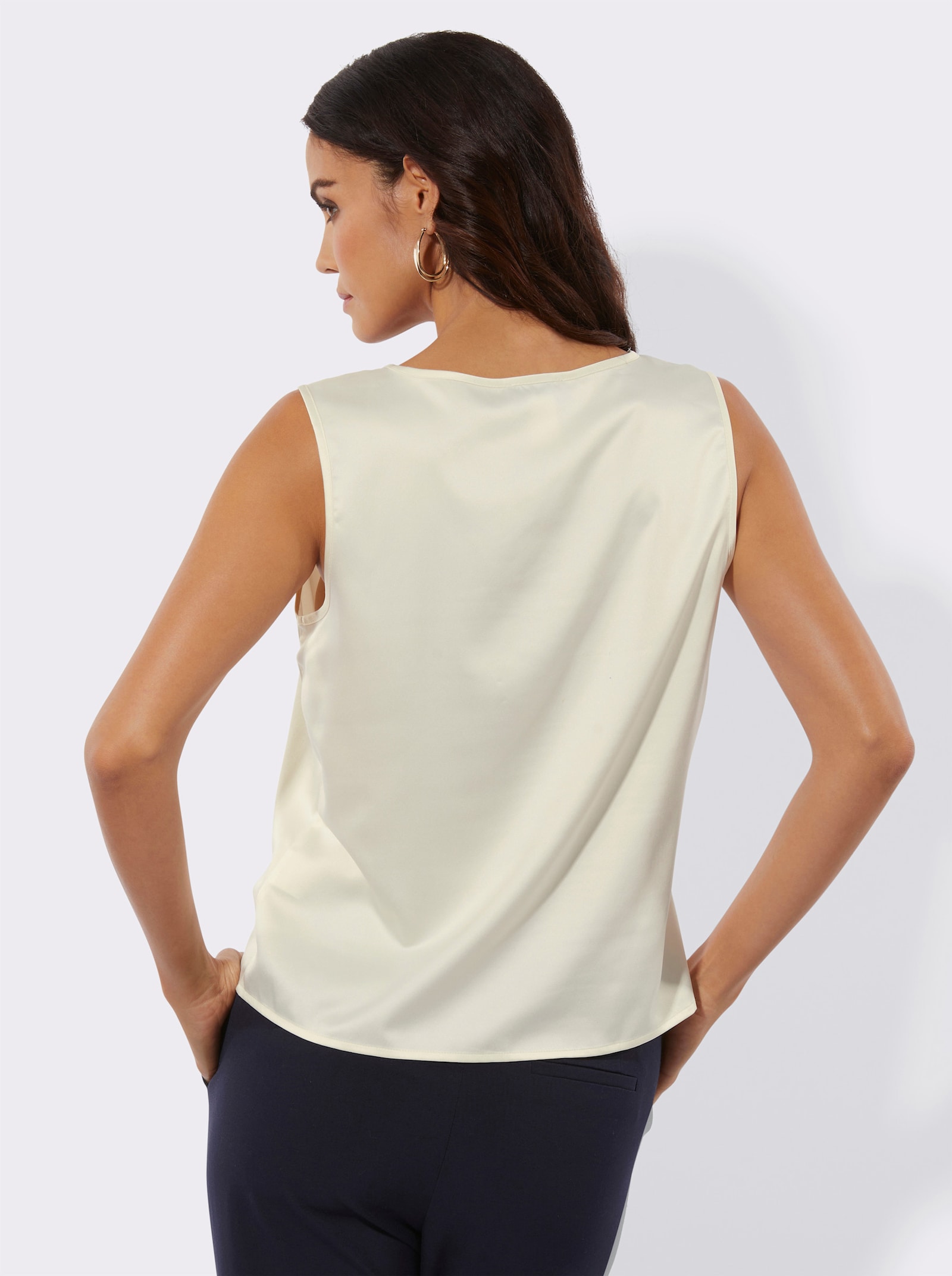 Blousetop van satijn - champagne