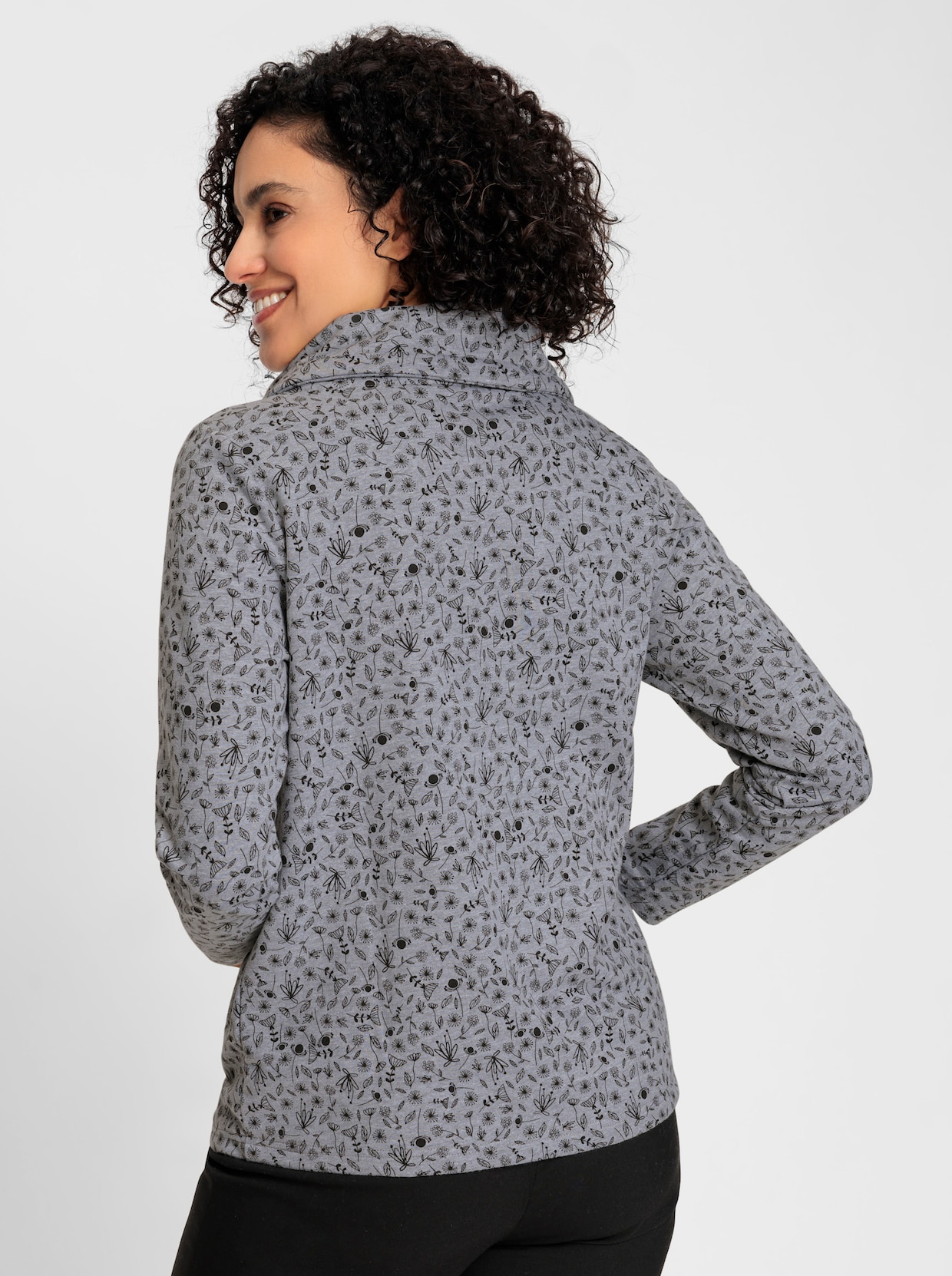 Sweatshirt - grå-grafit-med tryck