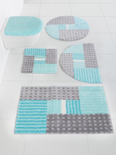 Grund Tapis de bain - turquoise-gris