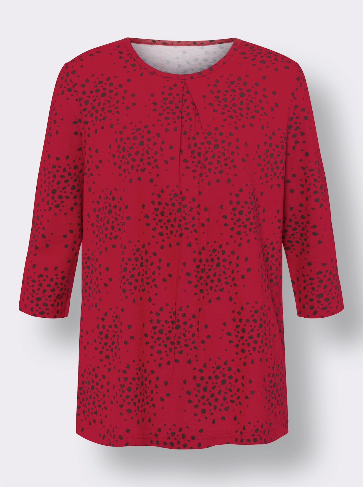 Shirt met 3/4-mouw - rood/zwart geprint