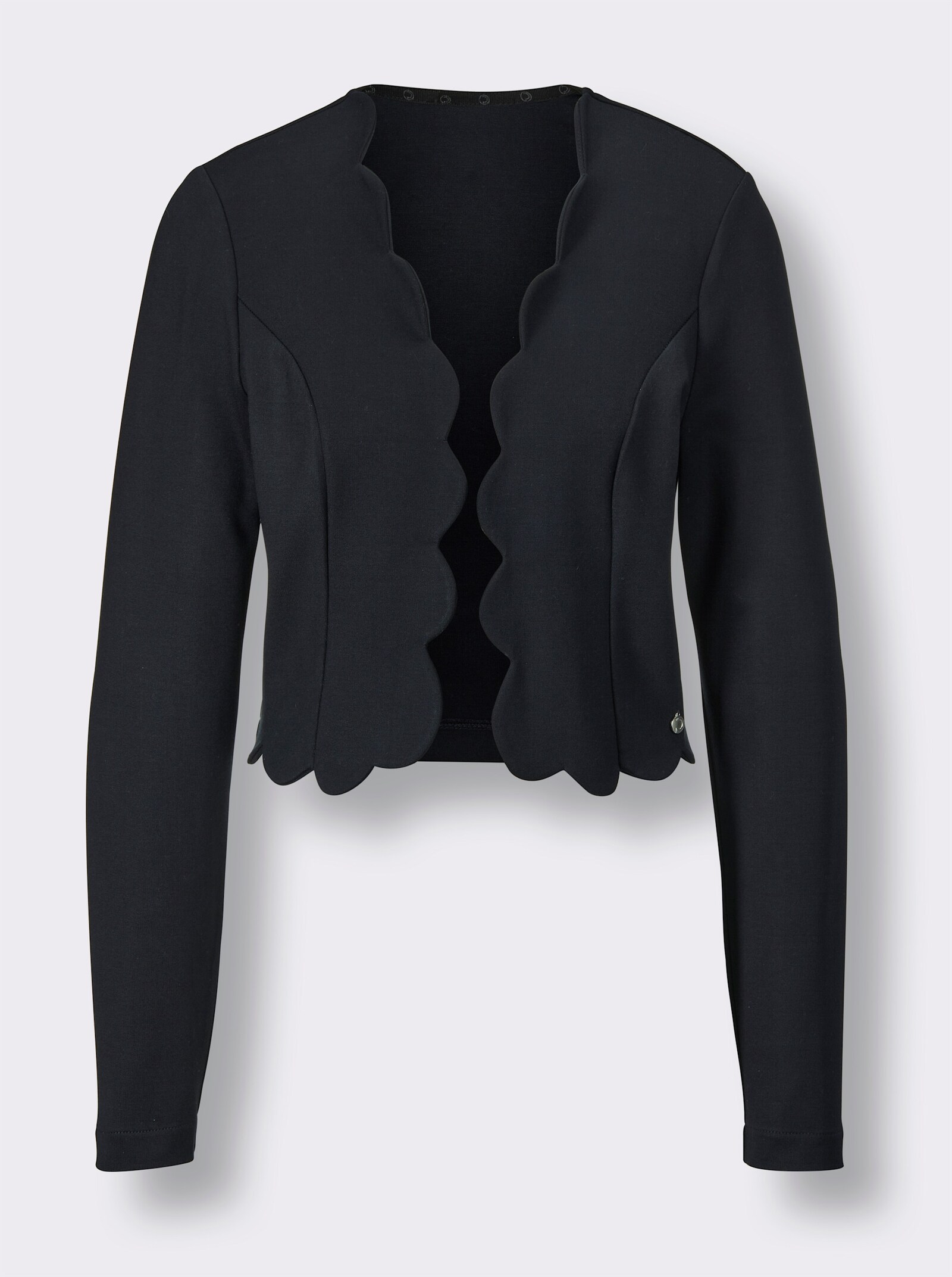 CREATION L PREMIUM Shirtjacke mit seidig-mattem Glanz - schwarz