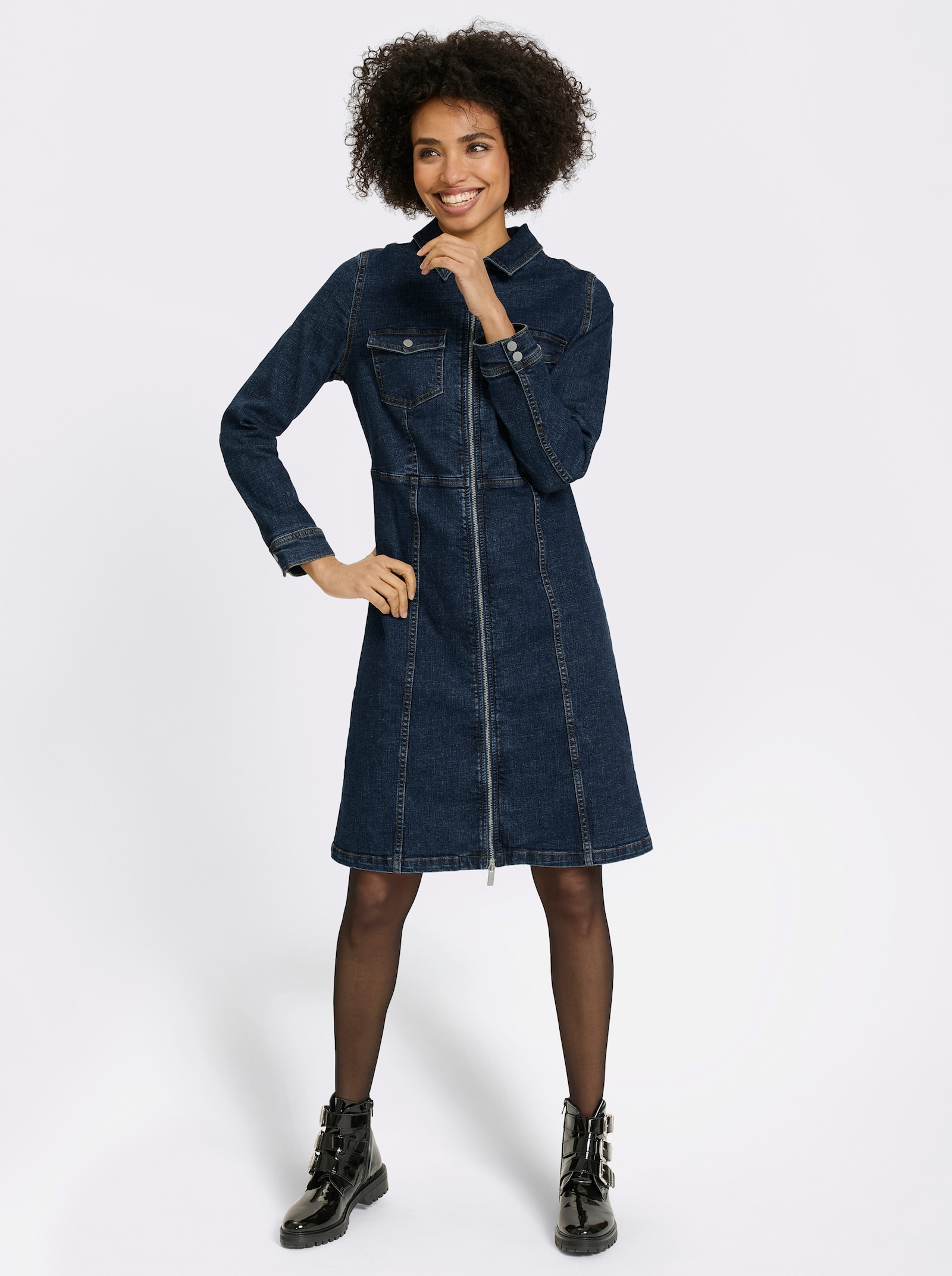 heine Jeansjurk met overhemdkraag - blue-stonewashed