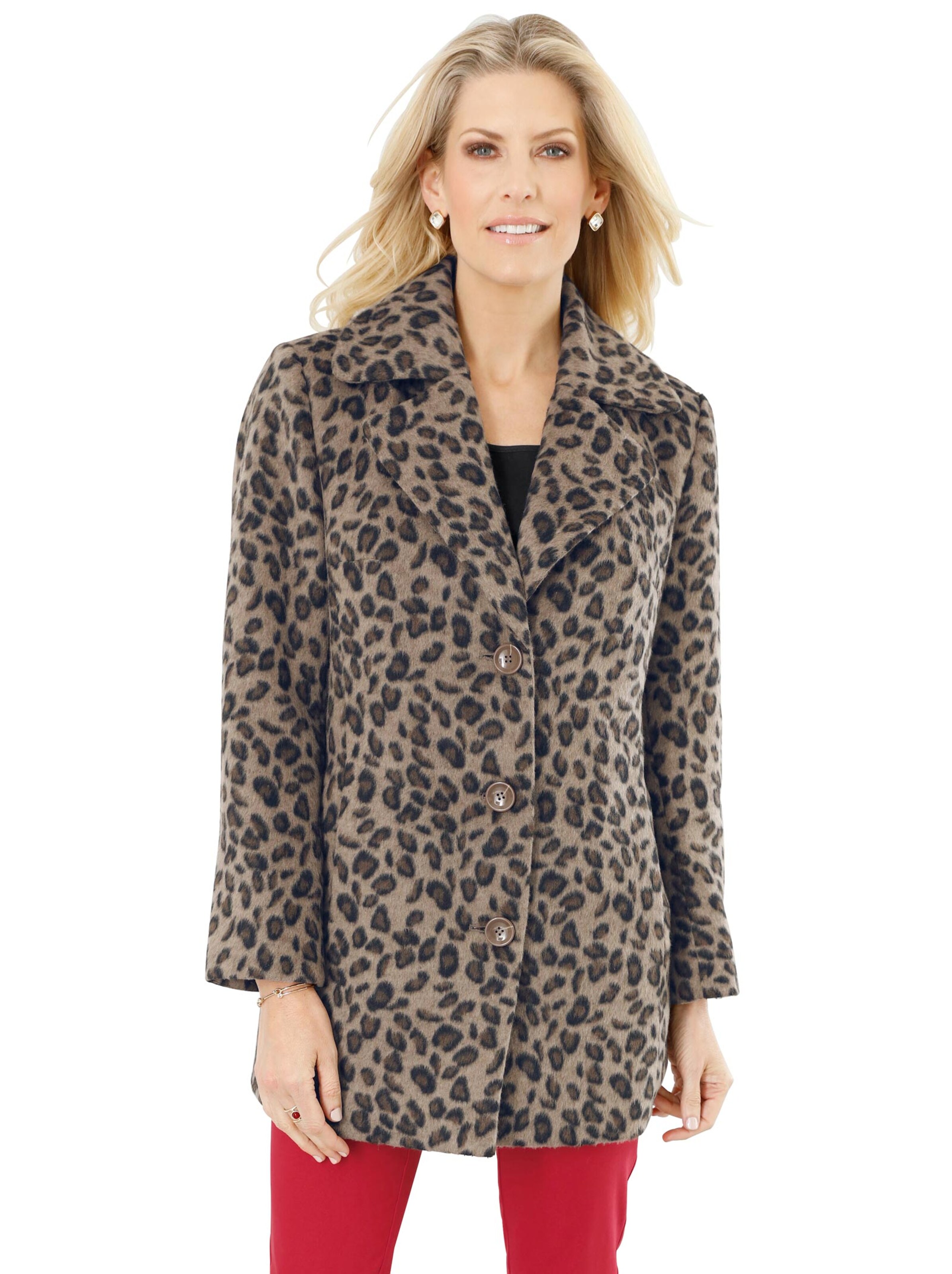 Jacke - beige-braun-gemustert