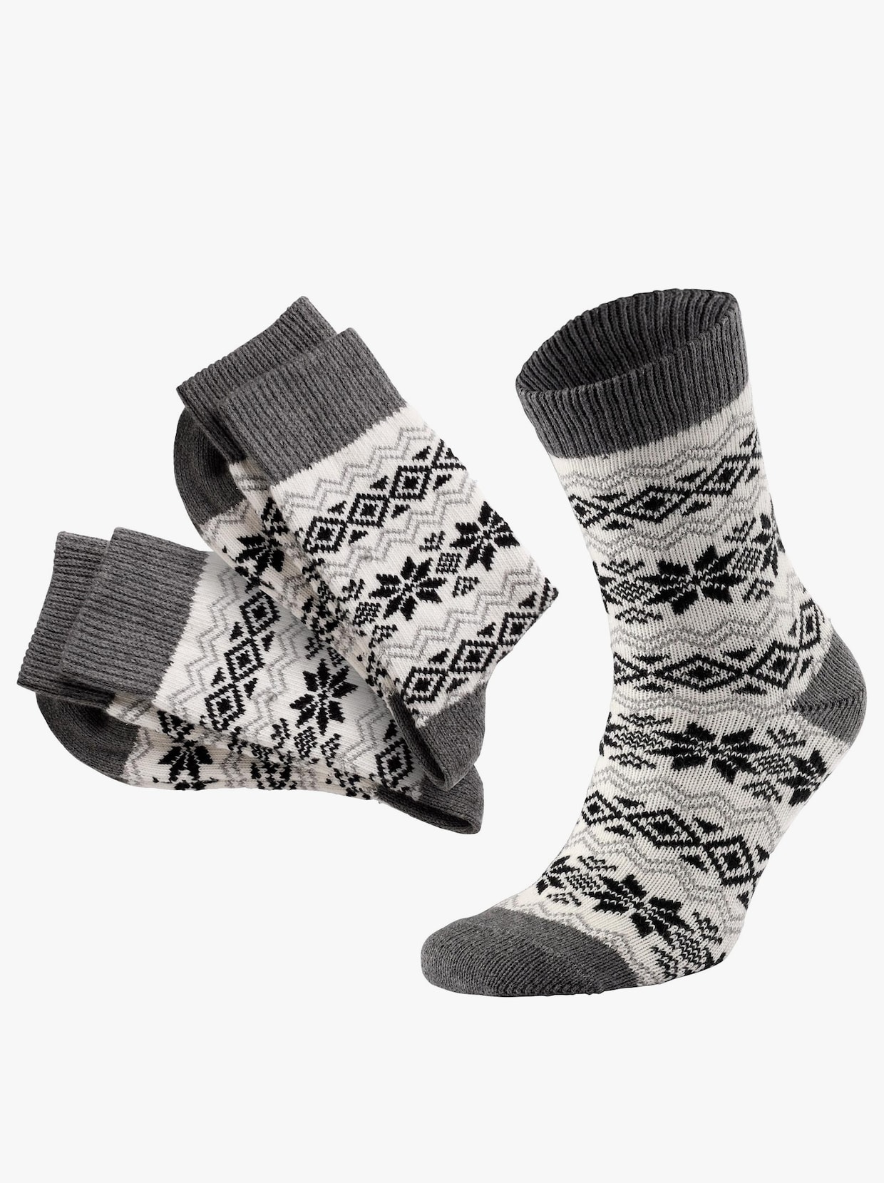 wäschepur Warme sokken - ecru gedessineerd