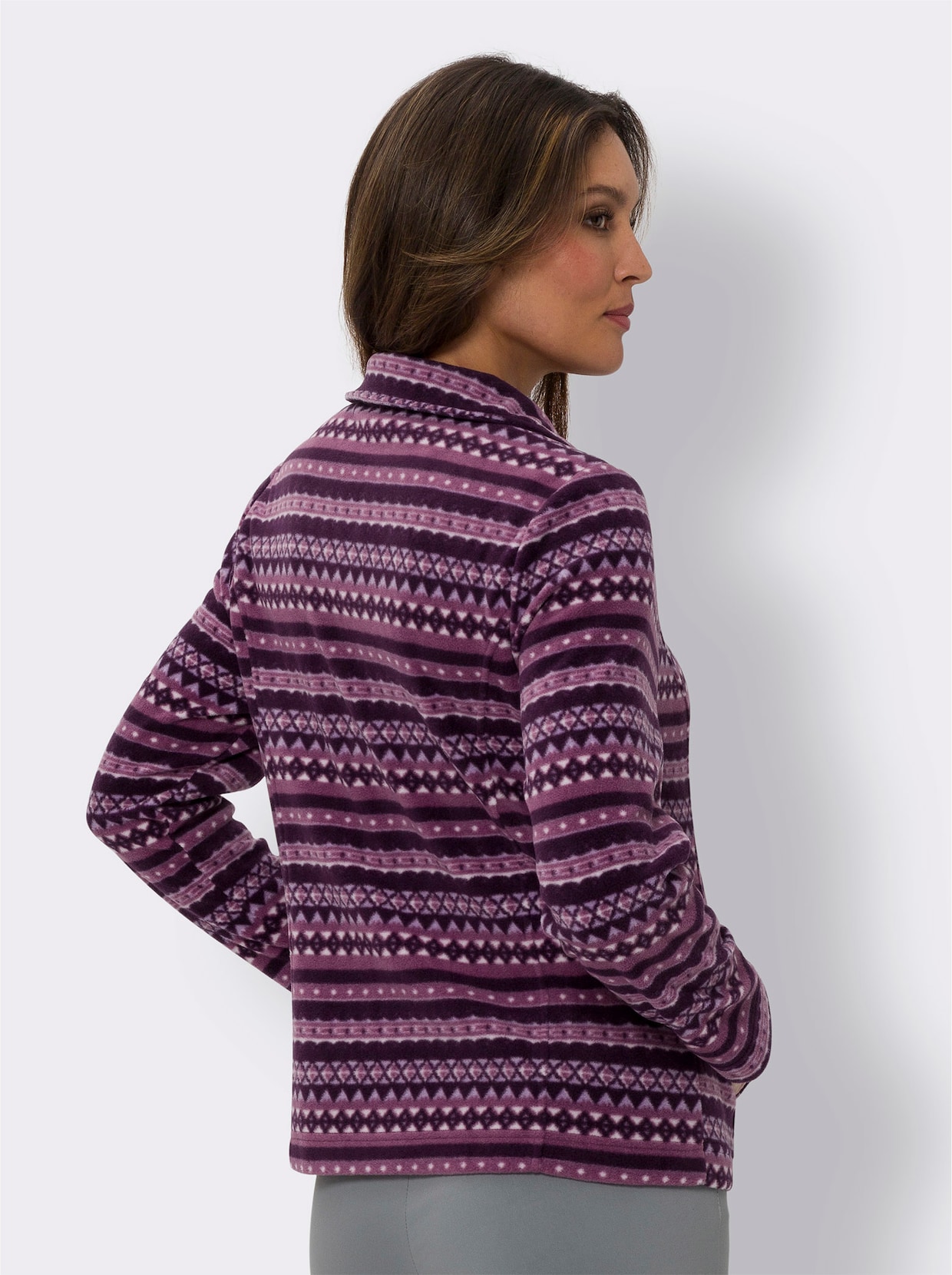 Fleecejacke - violett-traube-bedruckt