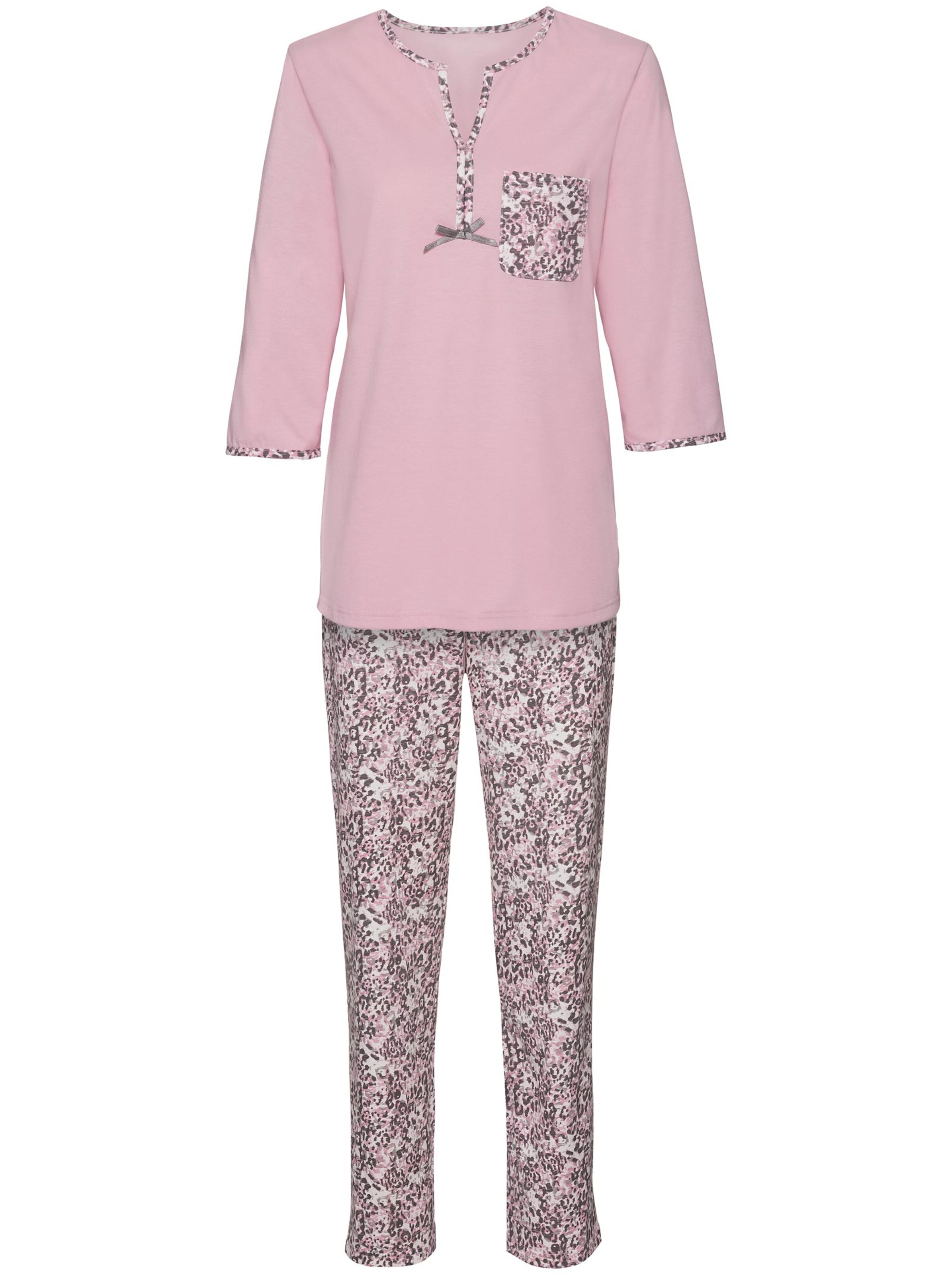 wäschepur Schlafanzug - rosé-grau-bedruckt
