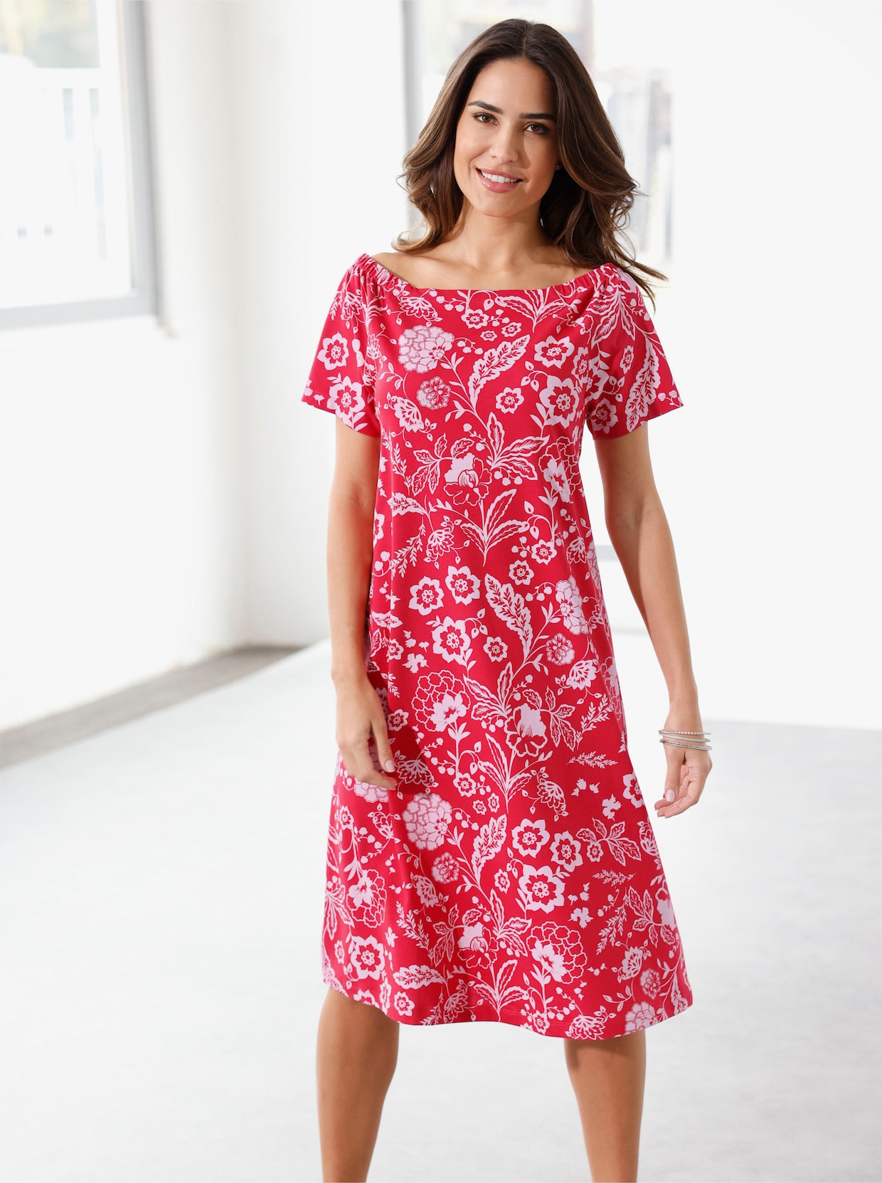 Sommerkleid - erdbeere-rosé-bedruckt