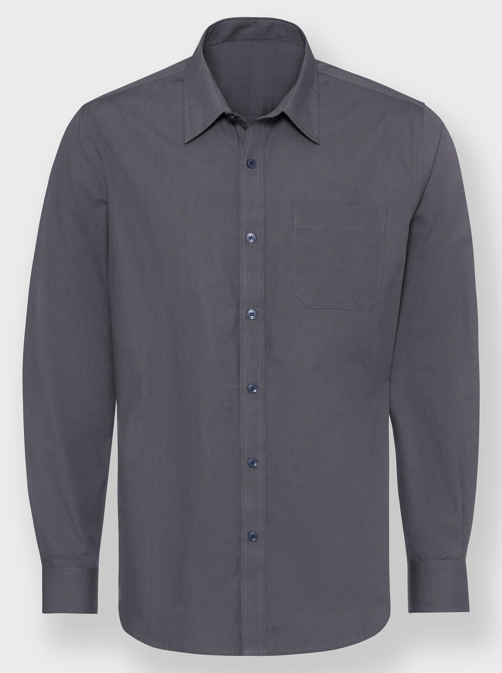 Marco Donati Långärmad skjorta i strykfritt material - antracit