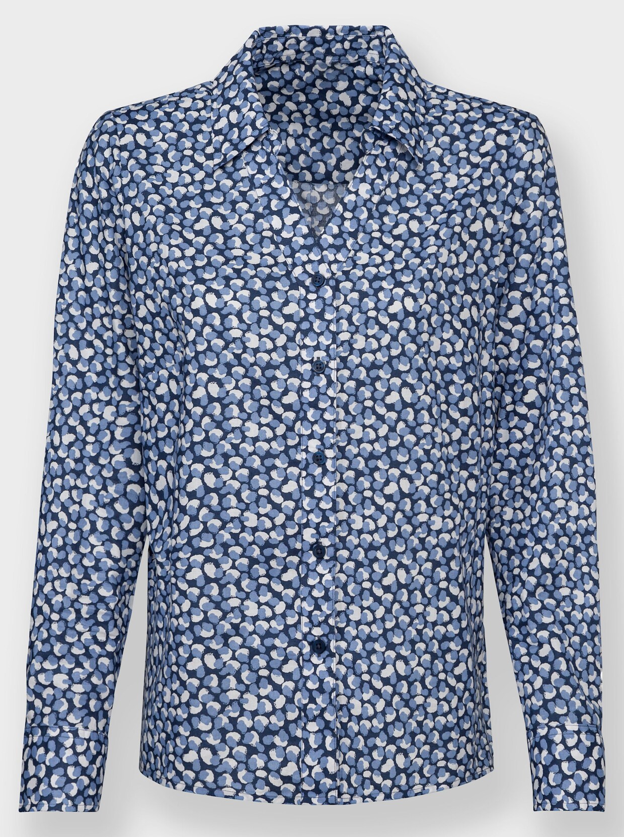 Blouse - donkerblauw geprint