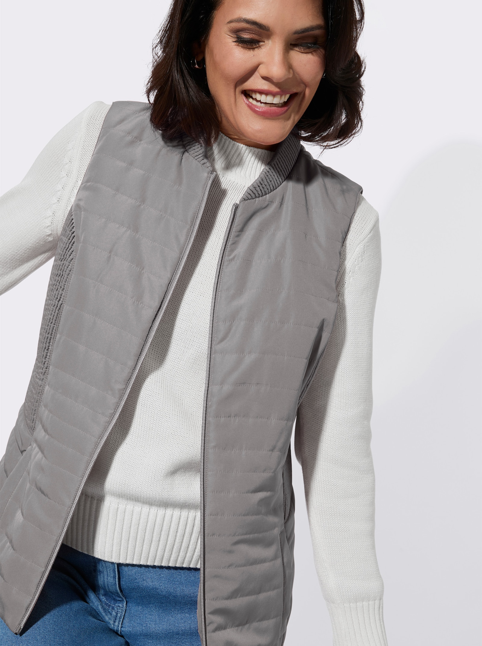 Steppweste - steingrau