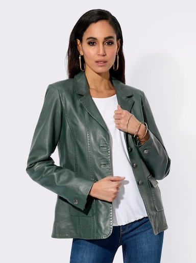 Mainpol Lederblazer aus hochwertigem Lammnappa - moos
