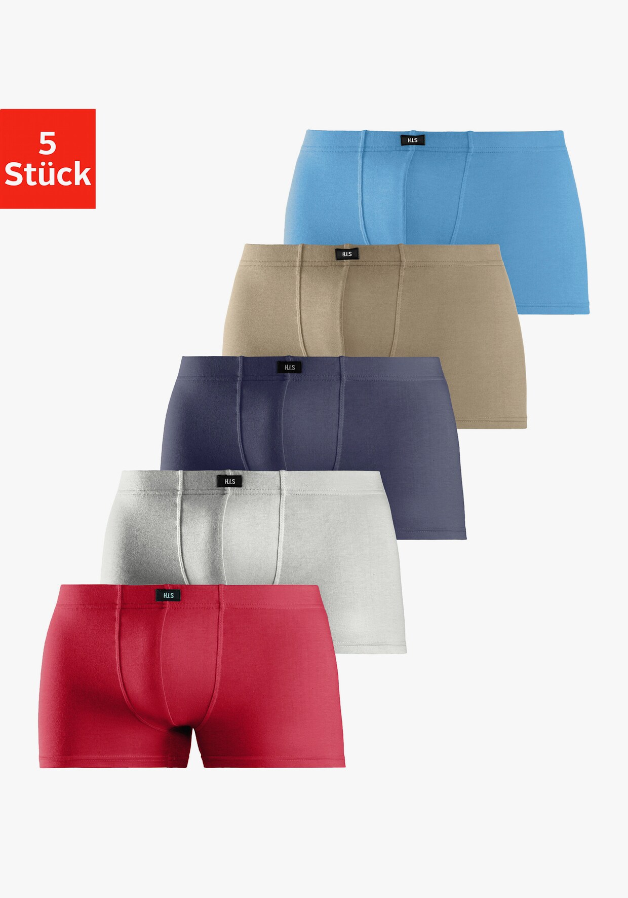 H.I.S Boxer - rot, blau, marine, khaki, grau-meliert