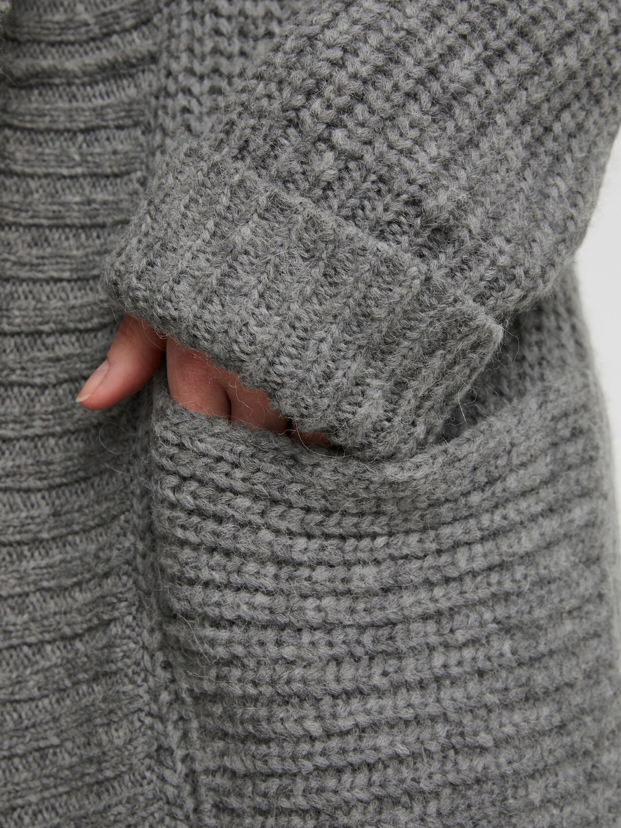 heine Long-Strickjacke - grau-melange