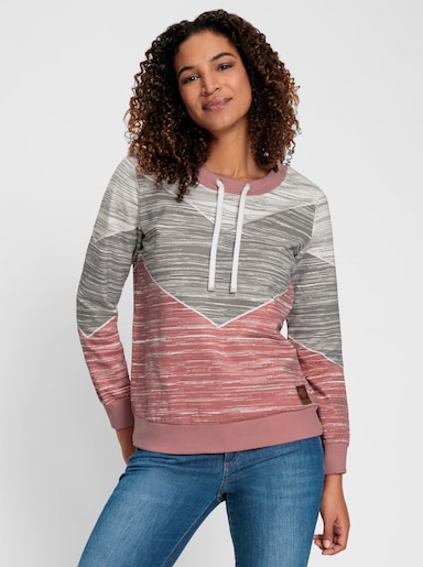 Sweatshirt - rosenholz-ecru
