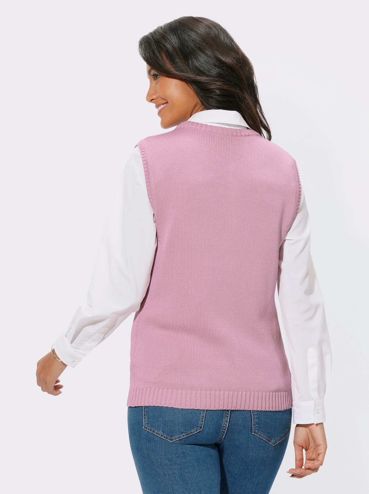 gilet en tricot - vieux rose