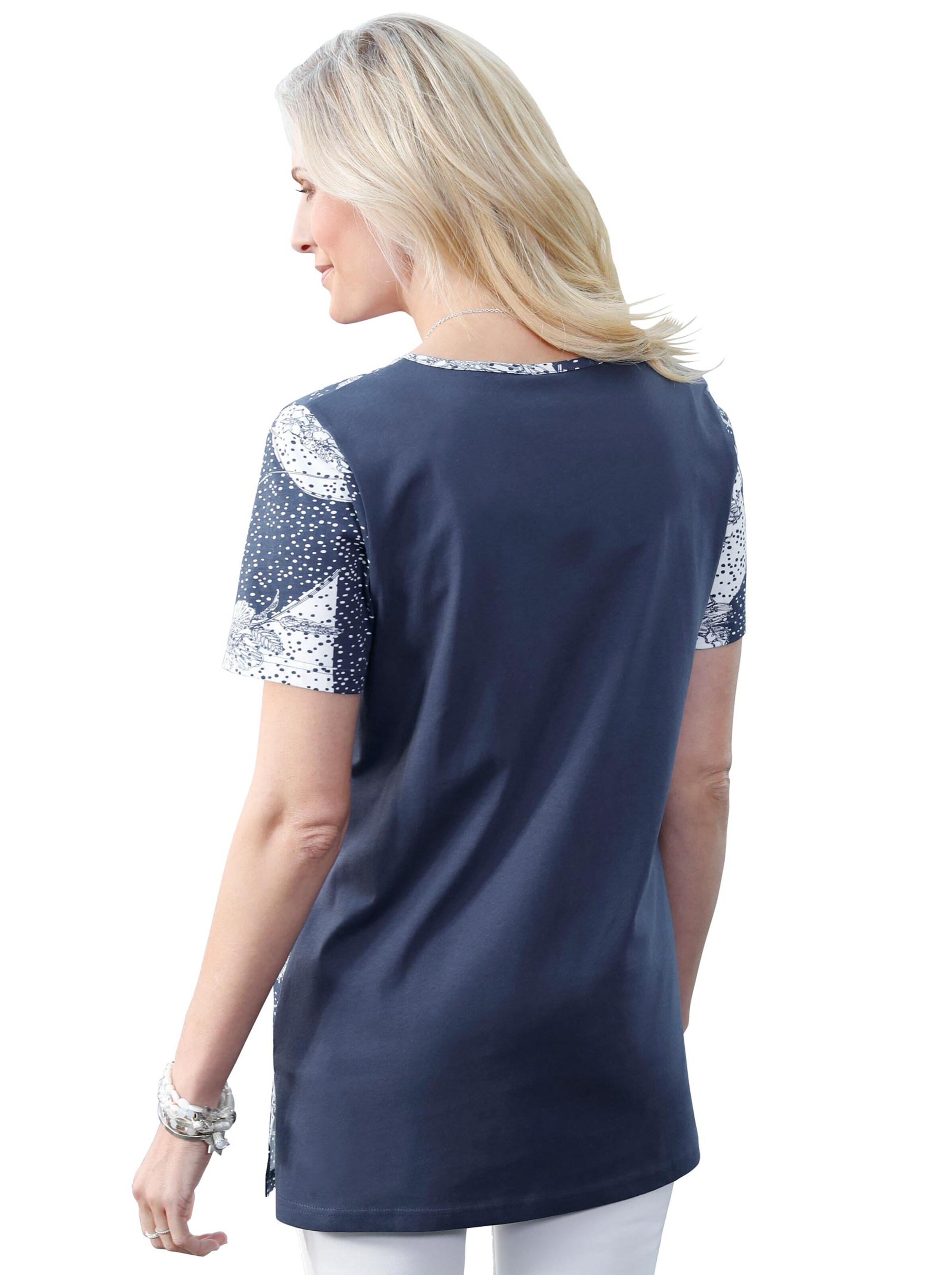 Shirt - marine-weiß