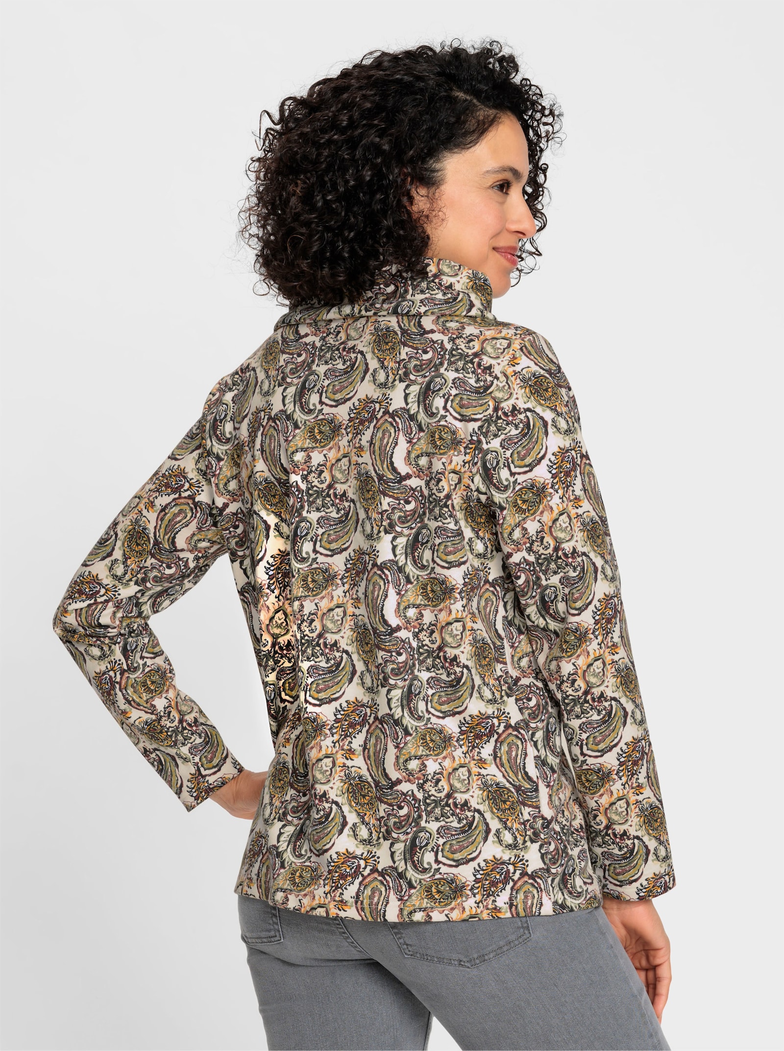 Sweatshirt mit Paisley-Druck - champagner-schilf-bedruckt
