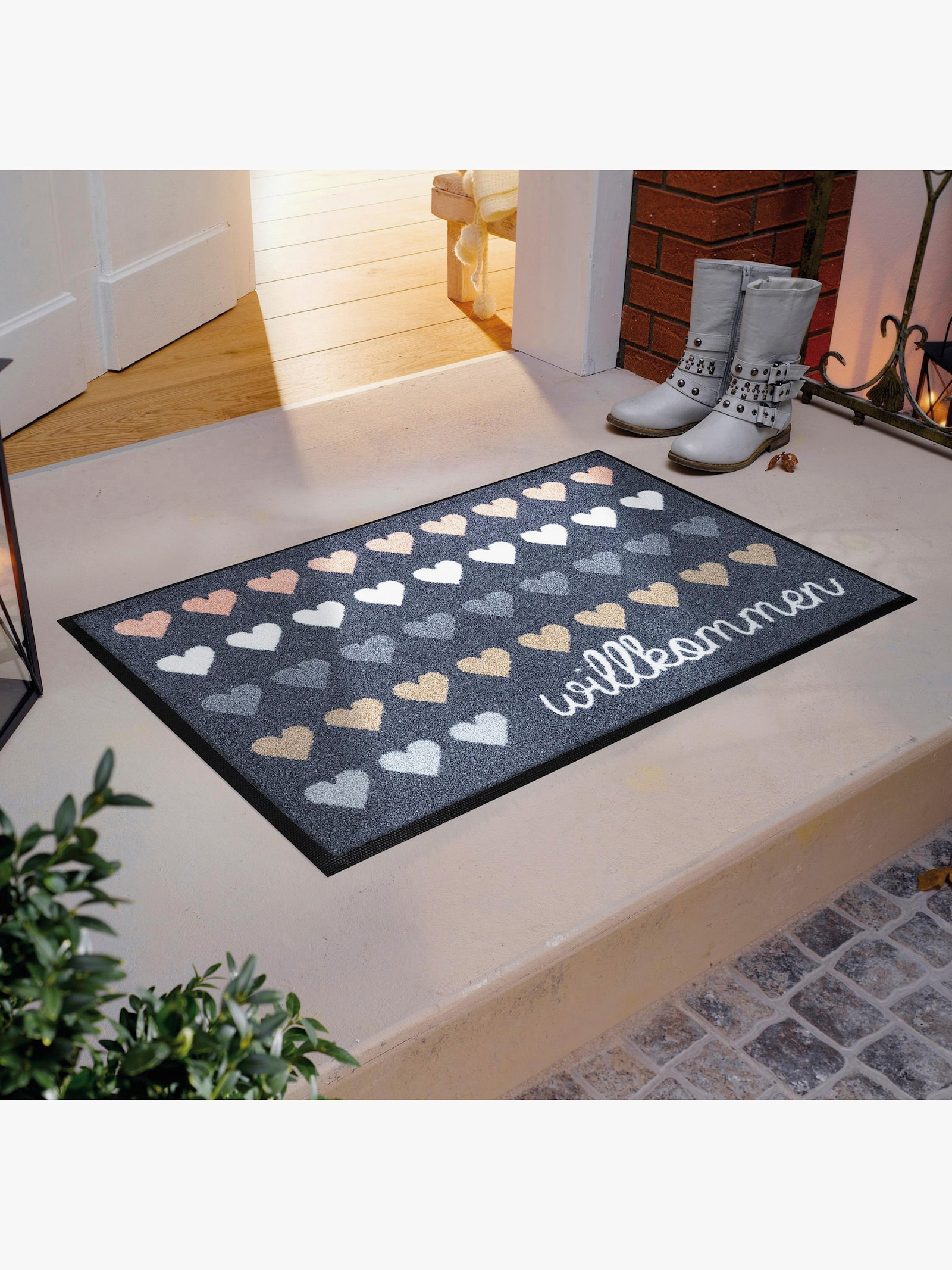 wash+dry by Kleen-Tex Fußmatte - anthrazit-bedruckt