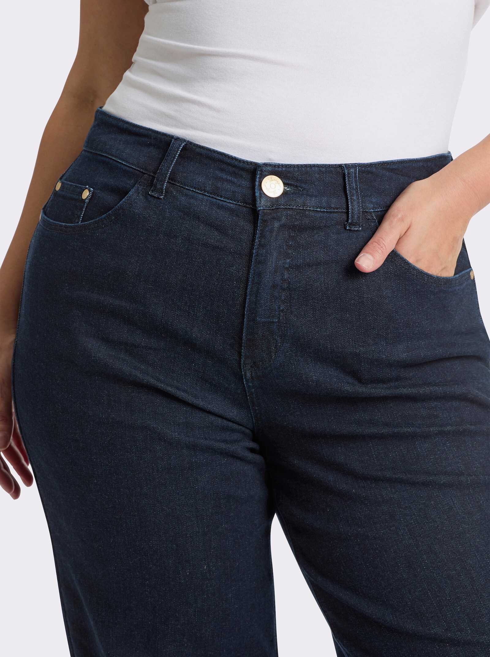 sheego Jeans mit Barrel-Leg - dark blue