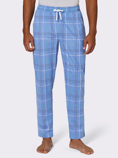 wäschepur men Hose lang - mittelblau-ozean-kariert