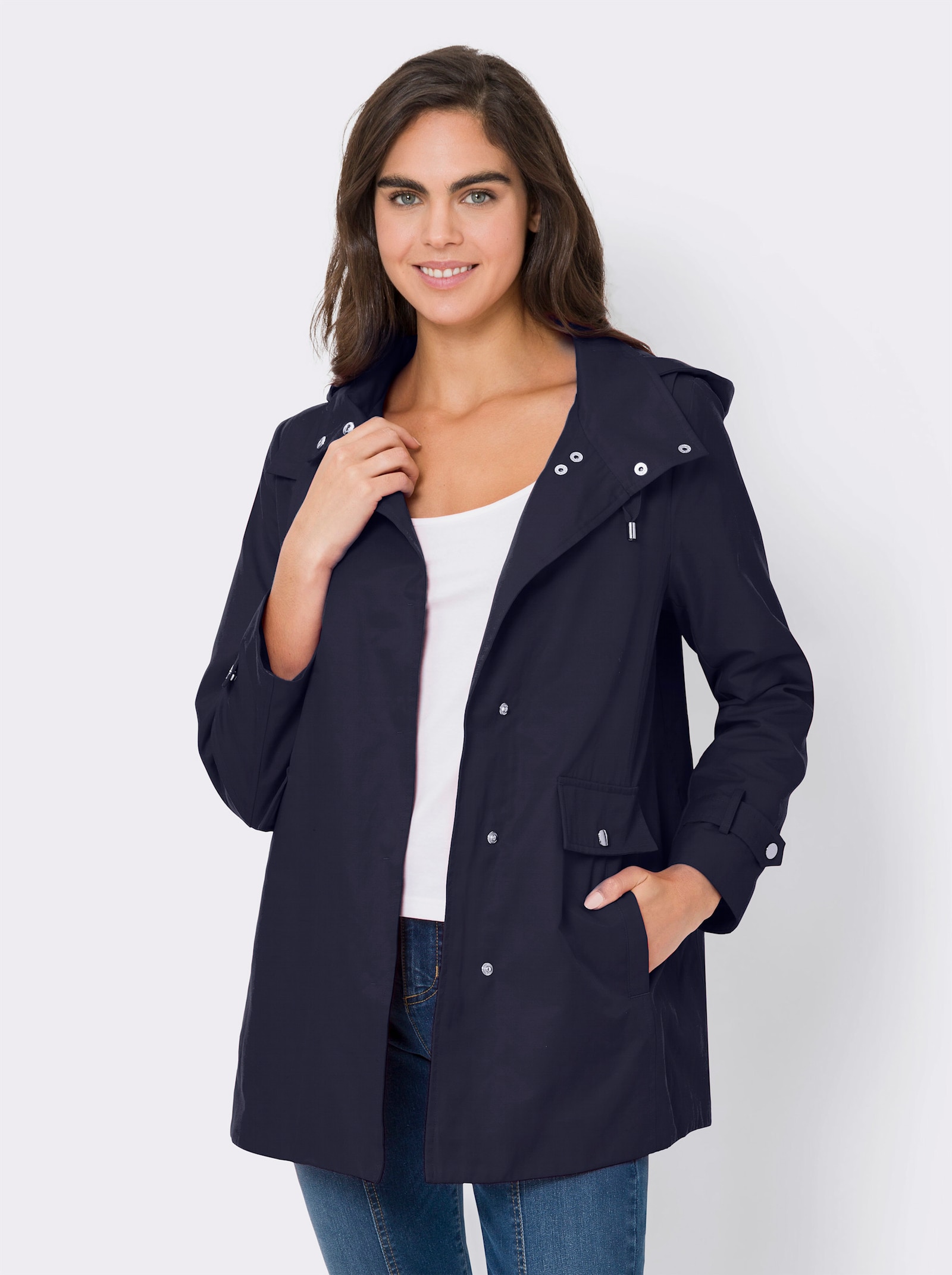 heine Jacke mit abnehmbarer Kapuze - marine