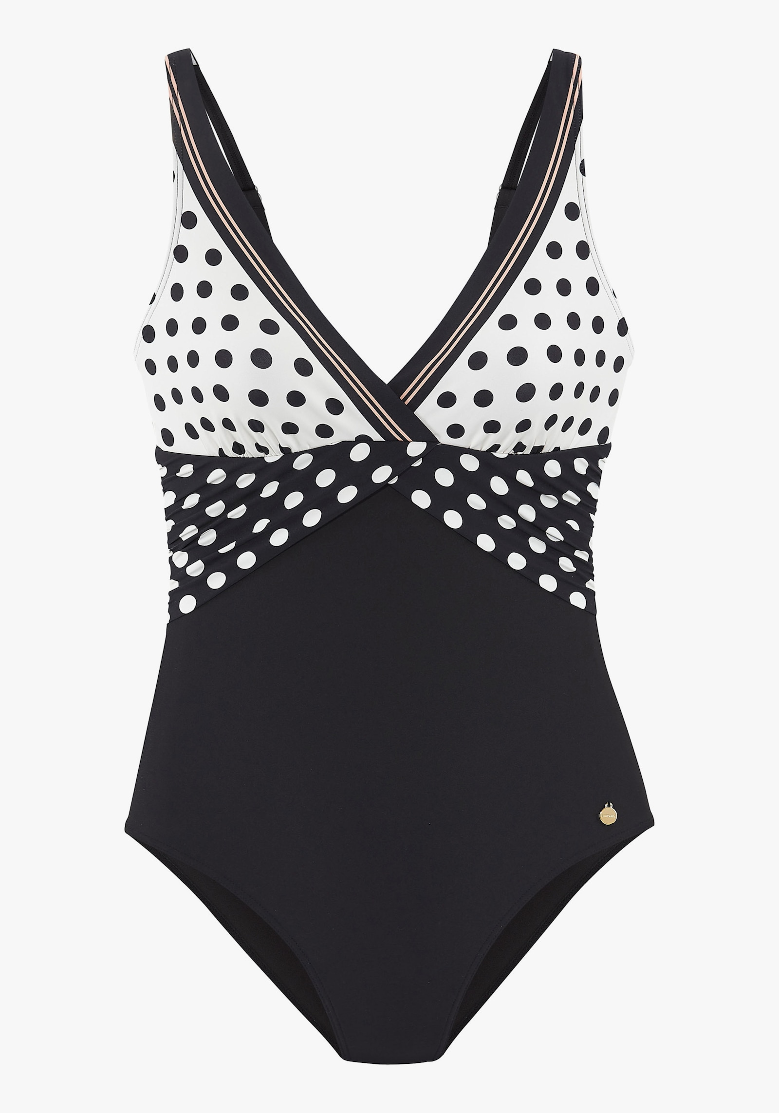 LASCANA Badpak - zwart/crème