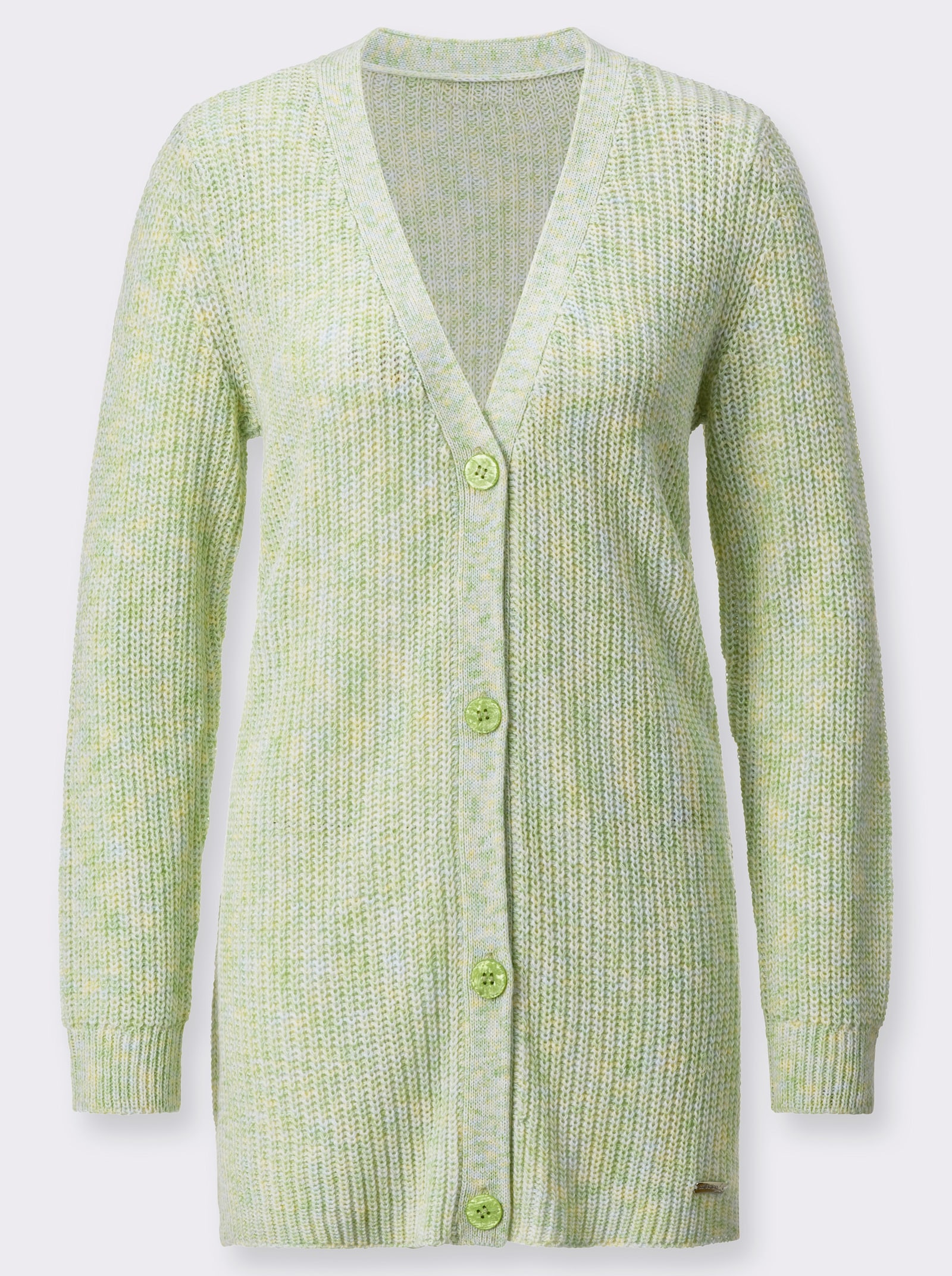 Vest met langere snit - reseda/lichtblauw