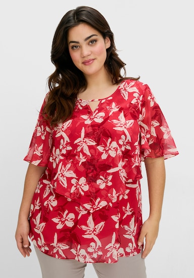 sheego Tunika aus Chiffon - erdbeere-gemustert
