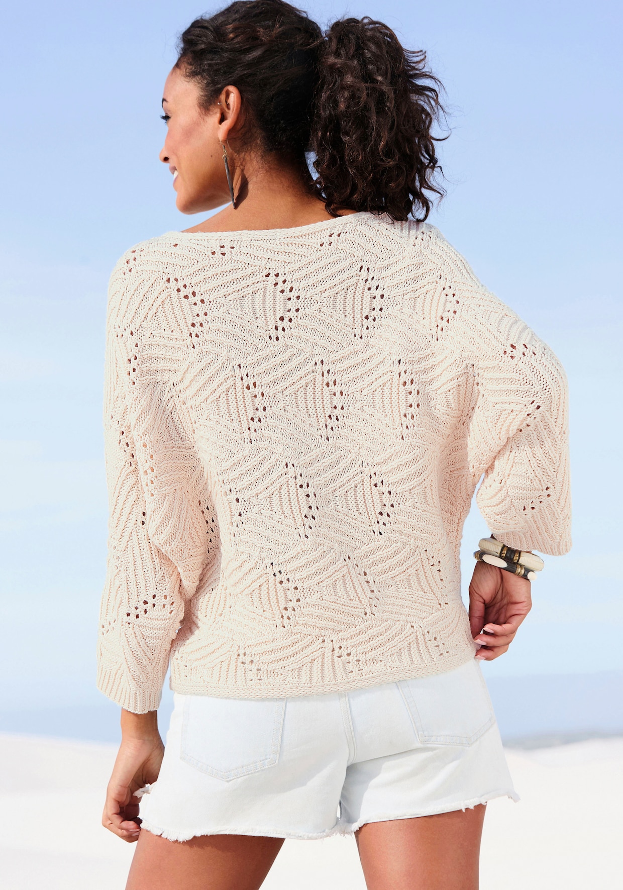LASCANA Pull chauve-souris - beige