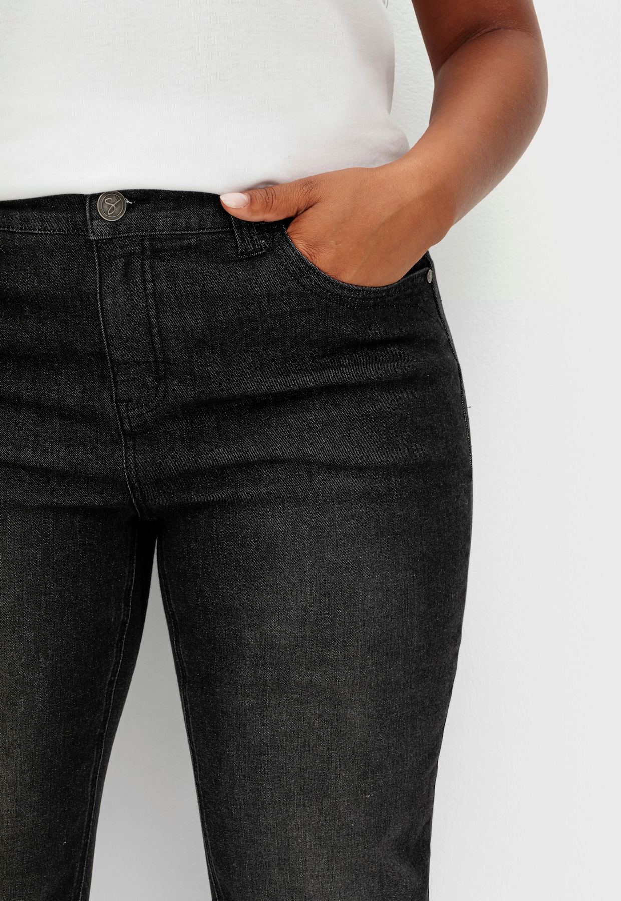 sheego Gerade Jeans - black denim