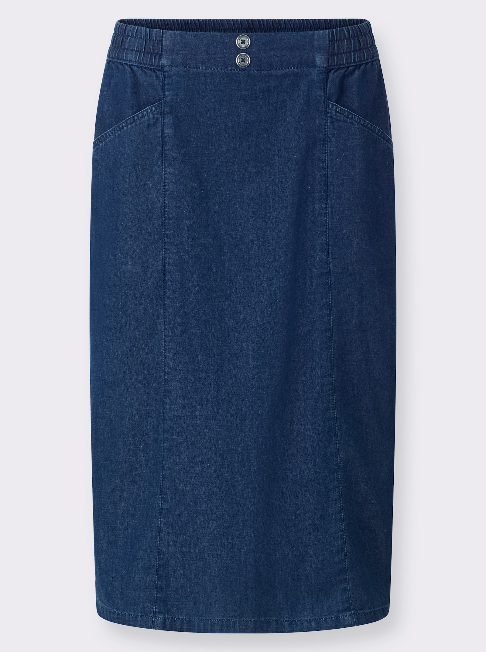 Jeanskjol med dekorknappar - blue-stone-washed