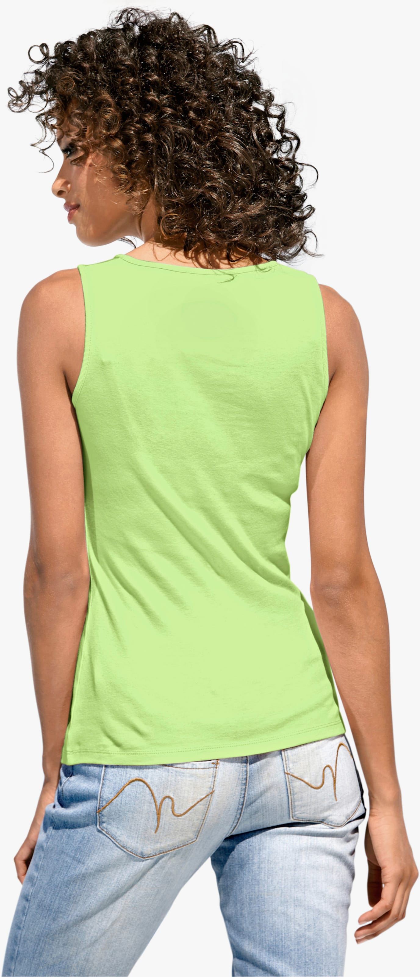 heine Shirttop mit Karree-Ausschnitt - kiwi