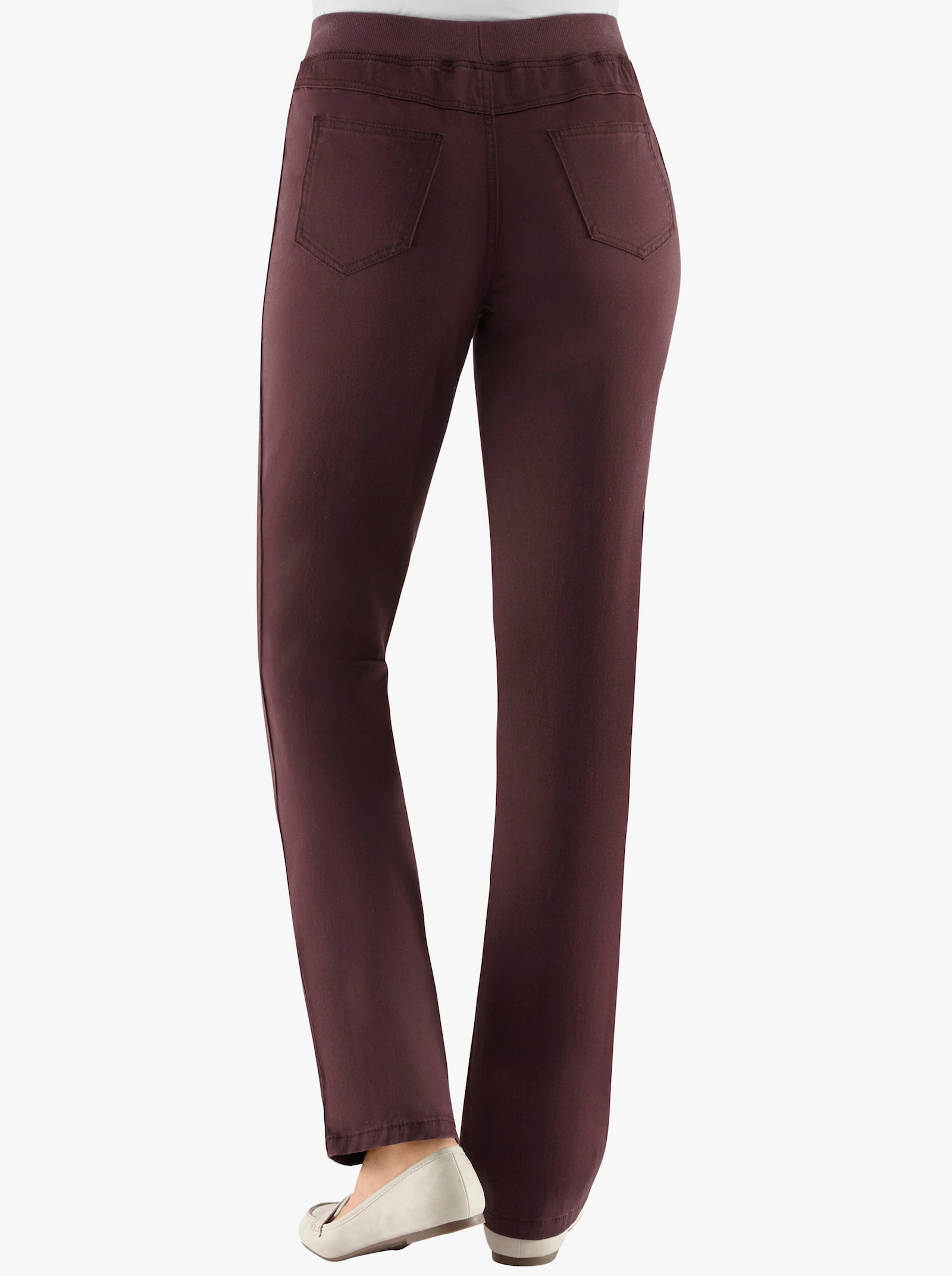 Stretchjeans met comfortband rondom - bordeaux