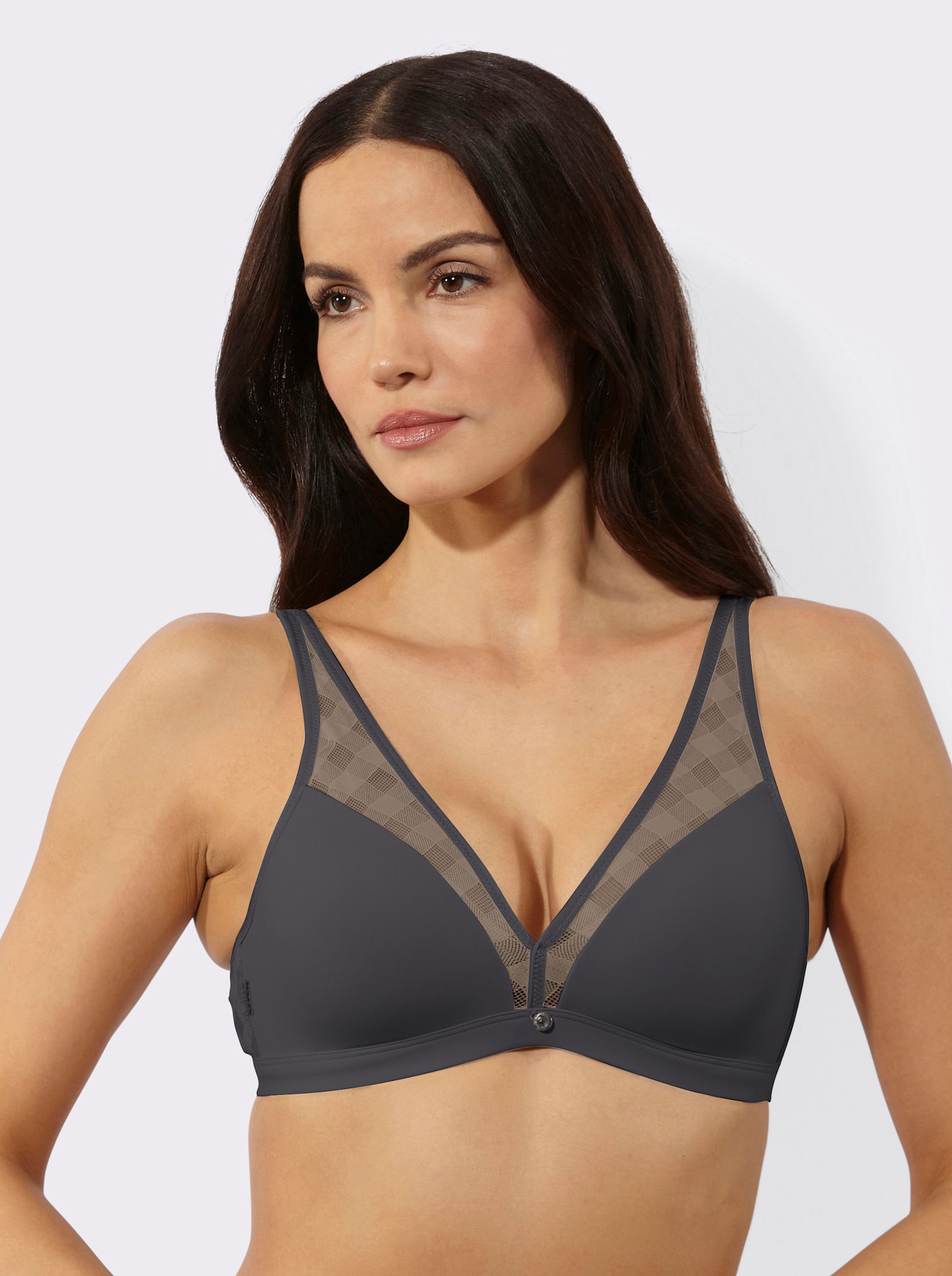 Susa T-Shirt-BH ohne Bügel mit nahtlosen Cups und weichen Schalen - graphit