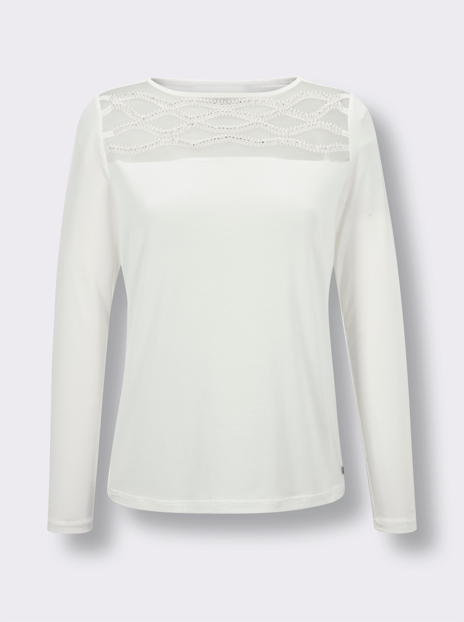 CREATION L PREMIUM Langarmshirt - ecru