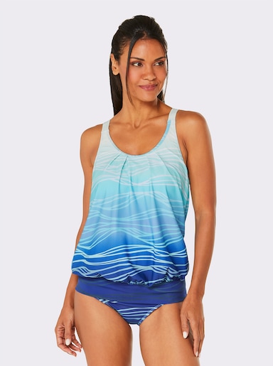 feel good Tankini-Oberteil mit Farbverlauf - aqua-mittelblau-bedruckt