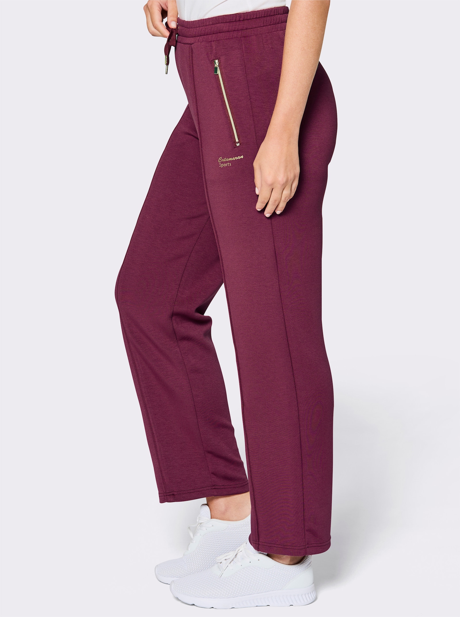 Catamaran Sports Freizeithose mit Kontrast-Paspel - bordeaux