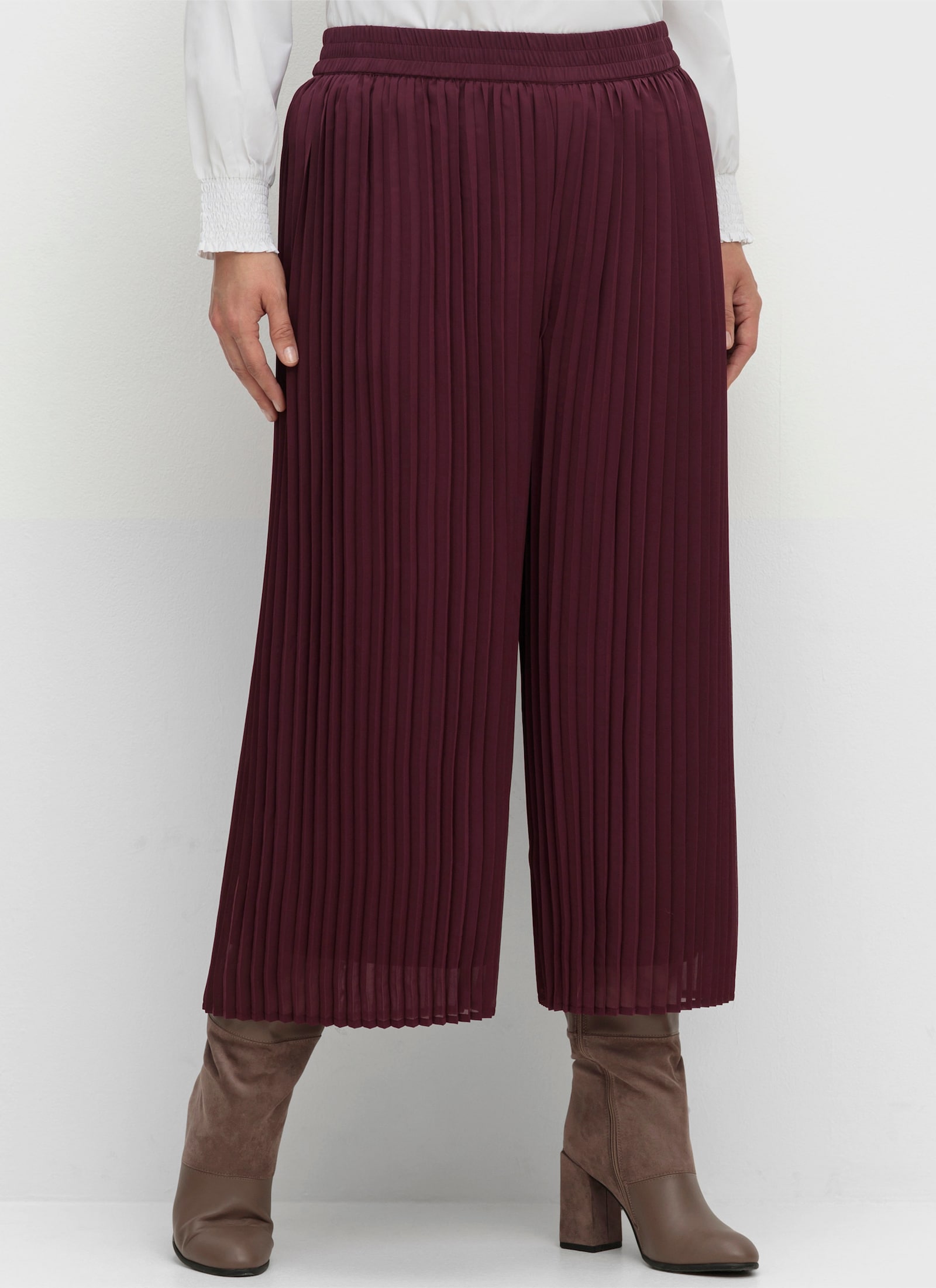 Schlupfhose in Plissee-Qualität - burgund