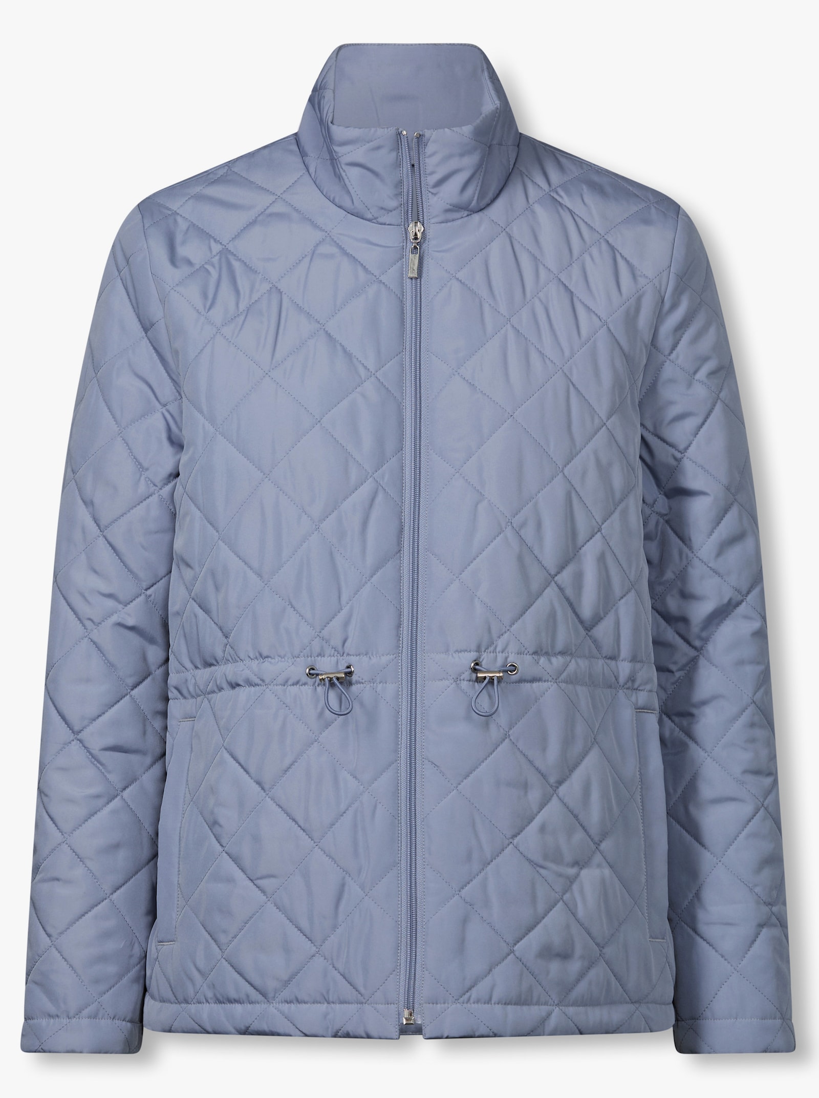 Steppjacke mit Tunnelzug in der Taille - taubenblau