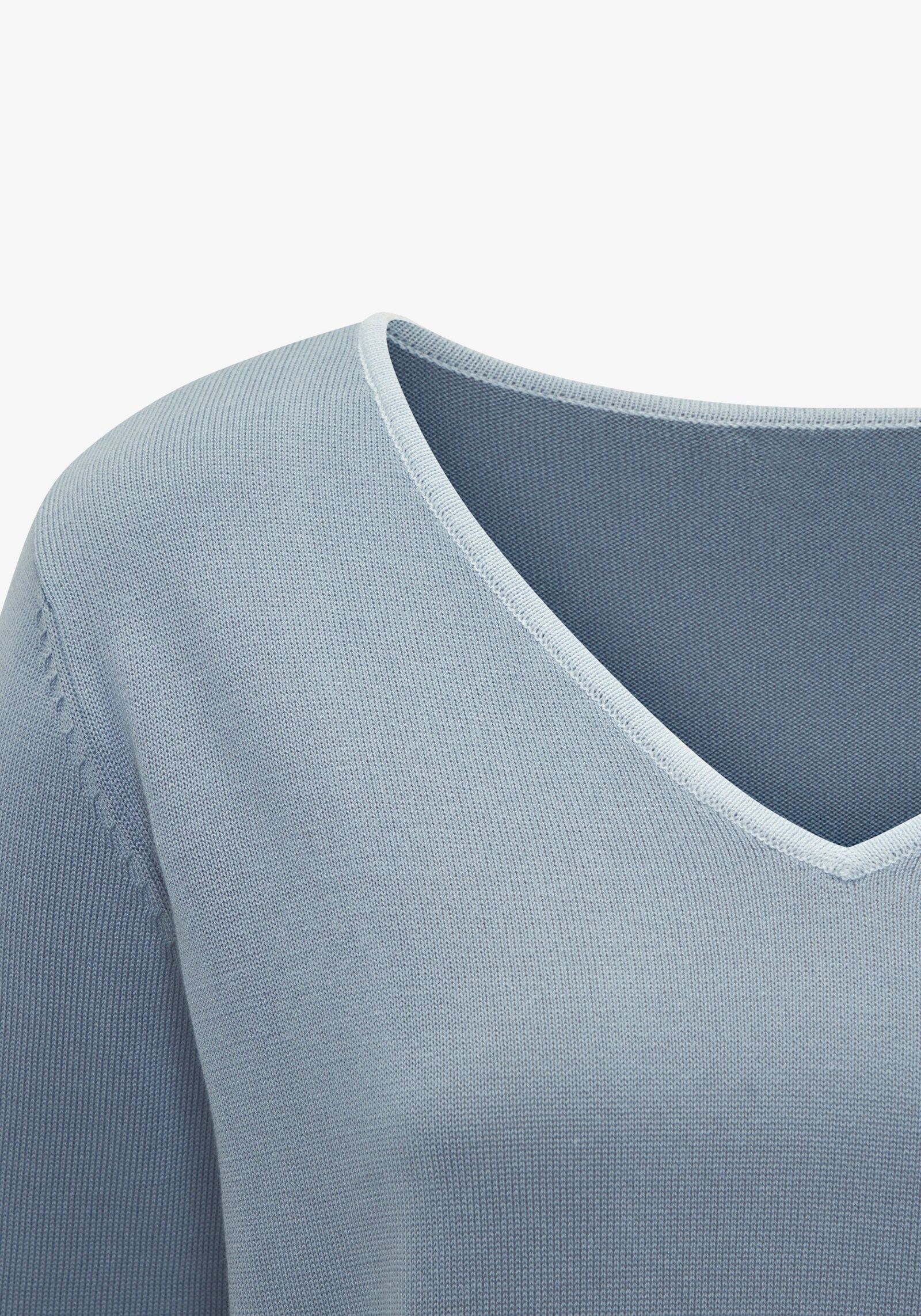 Vivance V-Ausschnitt-Pullover - blau-hellblau