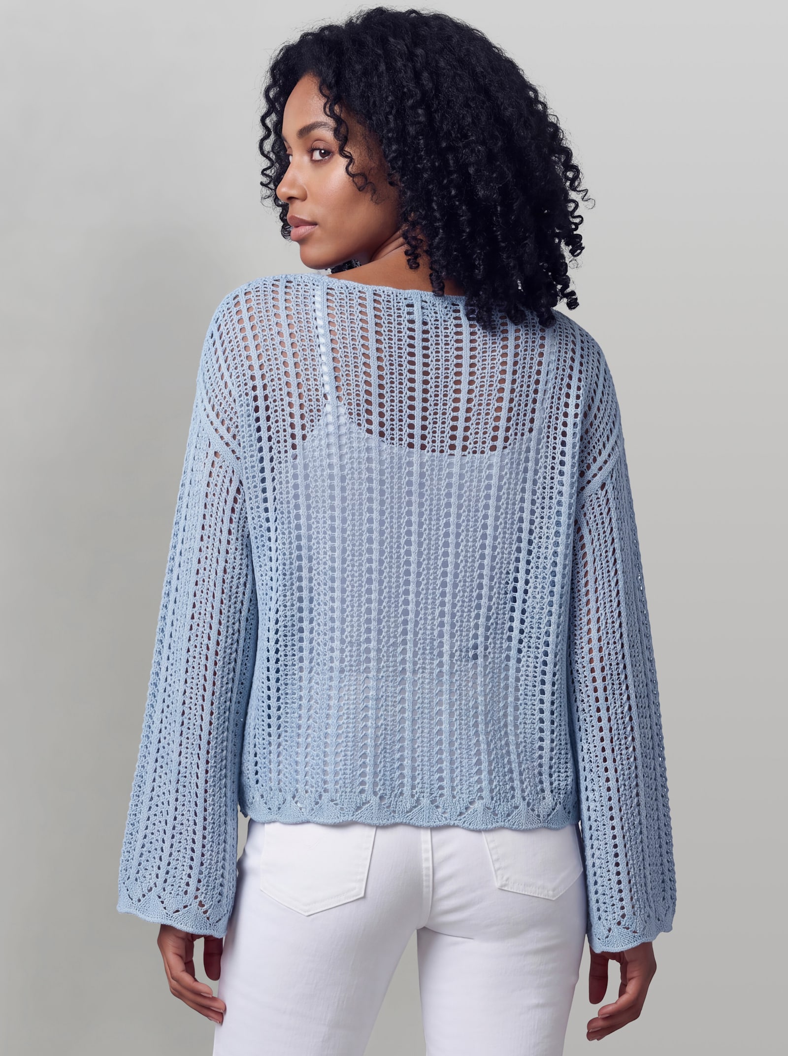 heine Pullover mit U-Boot-Ausschnitt - bleu