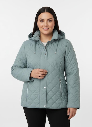 Winterjacke mit Schlingenknopf-Verschluss - jade