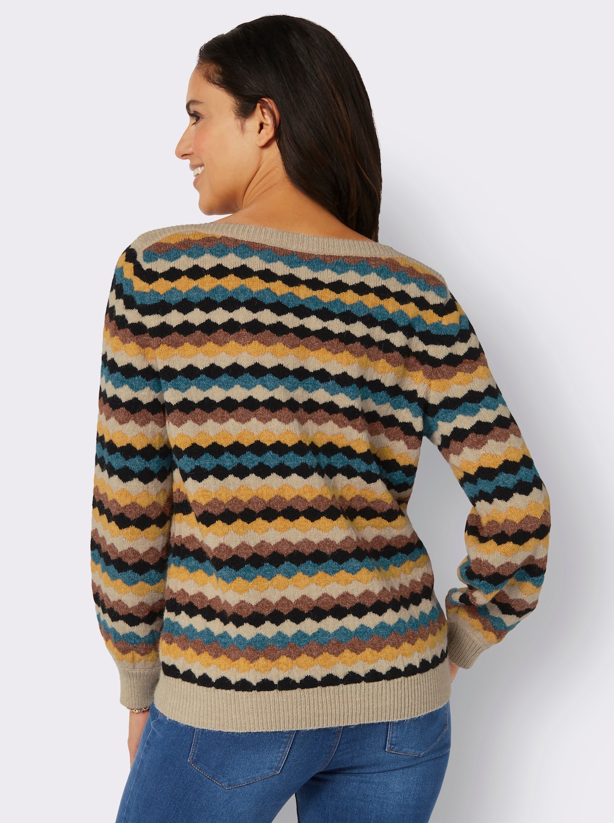 Pullover - sand-ocker-gemustert