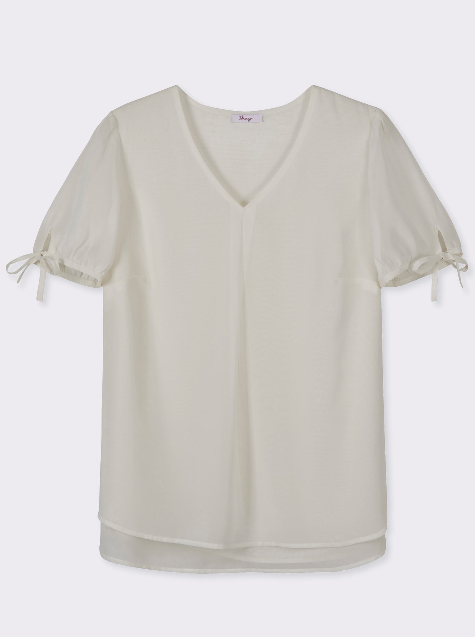 sheego Tunika mit Schleifendetails an den Ballonärmeln - champagner