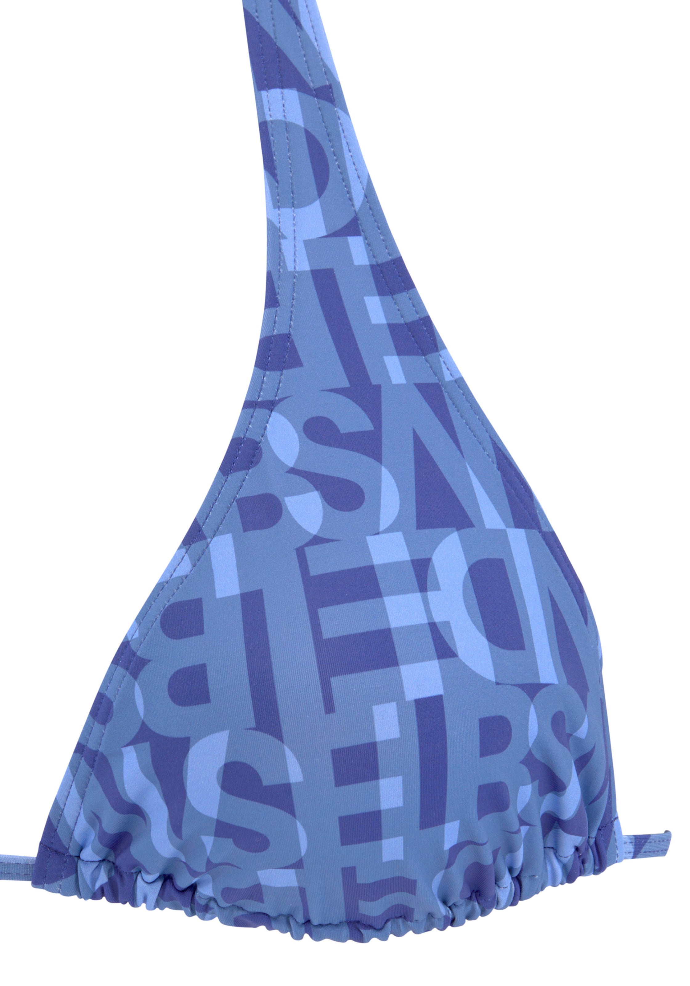 La Strand günstig Kaufen-Triangel-Bikini-Top in blau von Elbsand. Triangel-Bikini-Top in blau von Elbsand <![CDATA[Triangel-Top von Elbsand mit Marken-Alloverprint. Cups mit herausnehmbaren Einlagen. Necklace zum Binden. Perfekt für Strand und Schwimmbad. Aus der Mix-Kini-Serie.