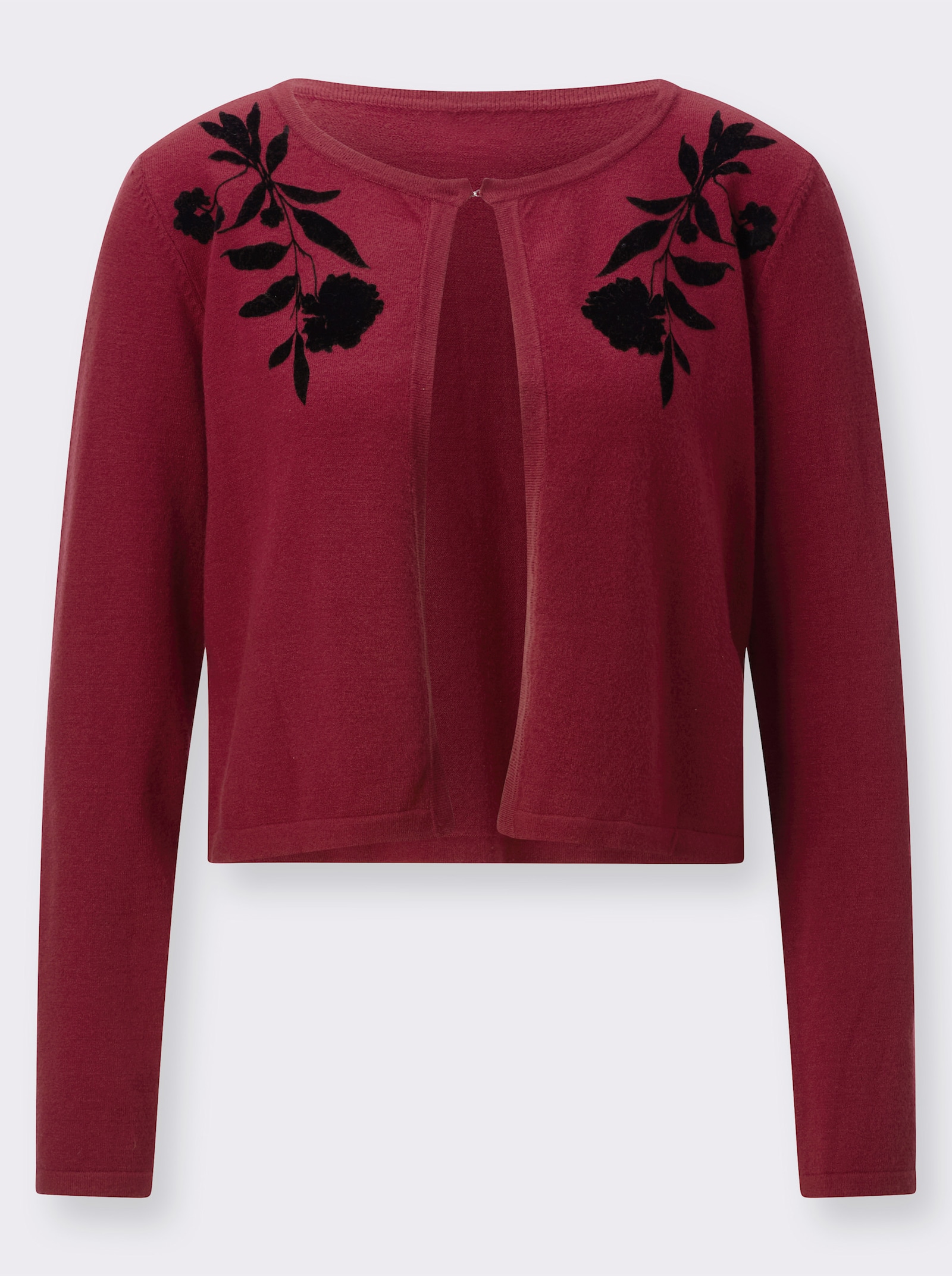 Cardigan mit einem Hakenverschluss - dunkelrot
