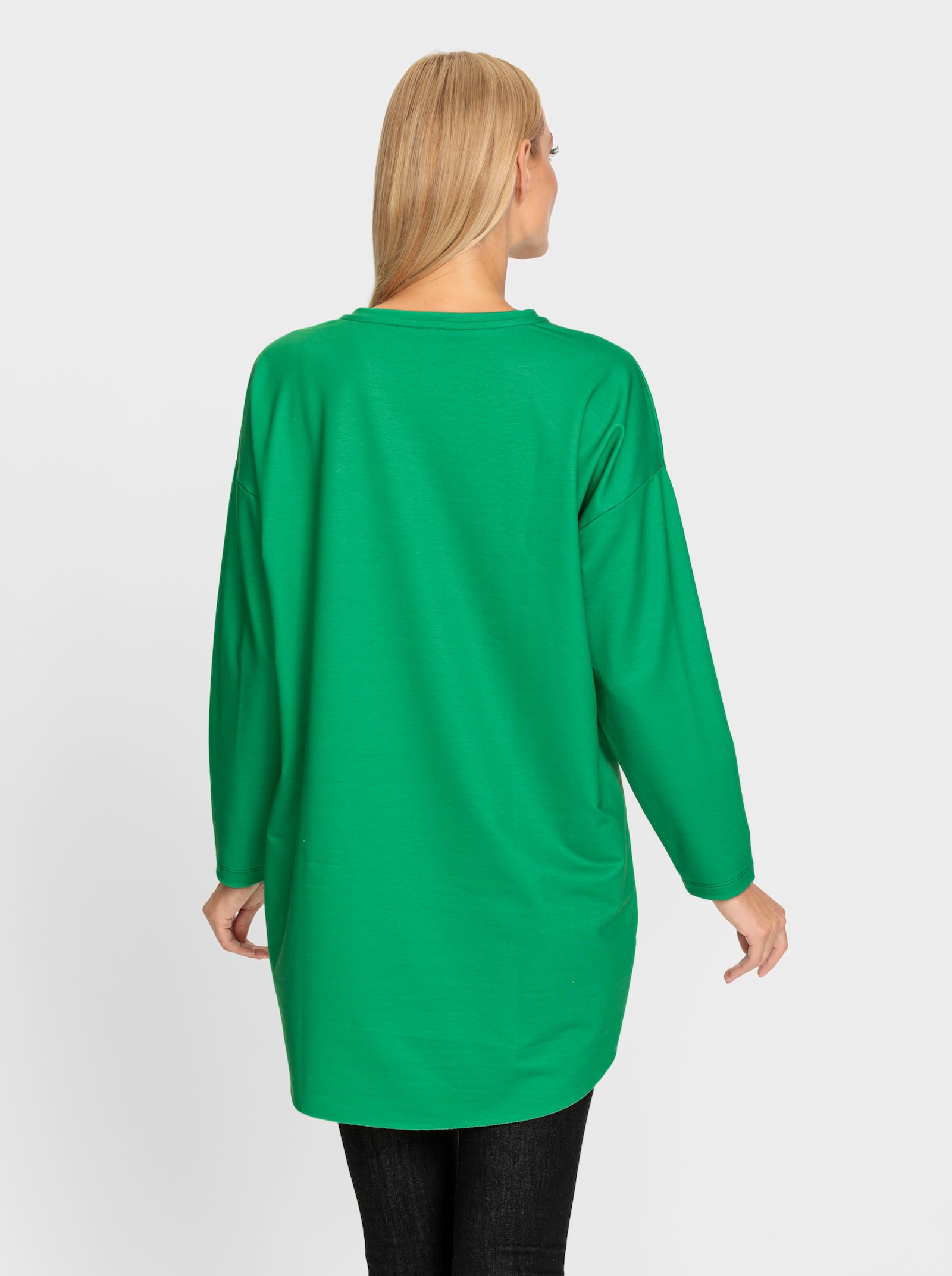 heine Longshirt mit Prägung - grasgrün