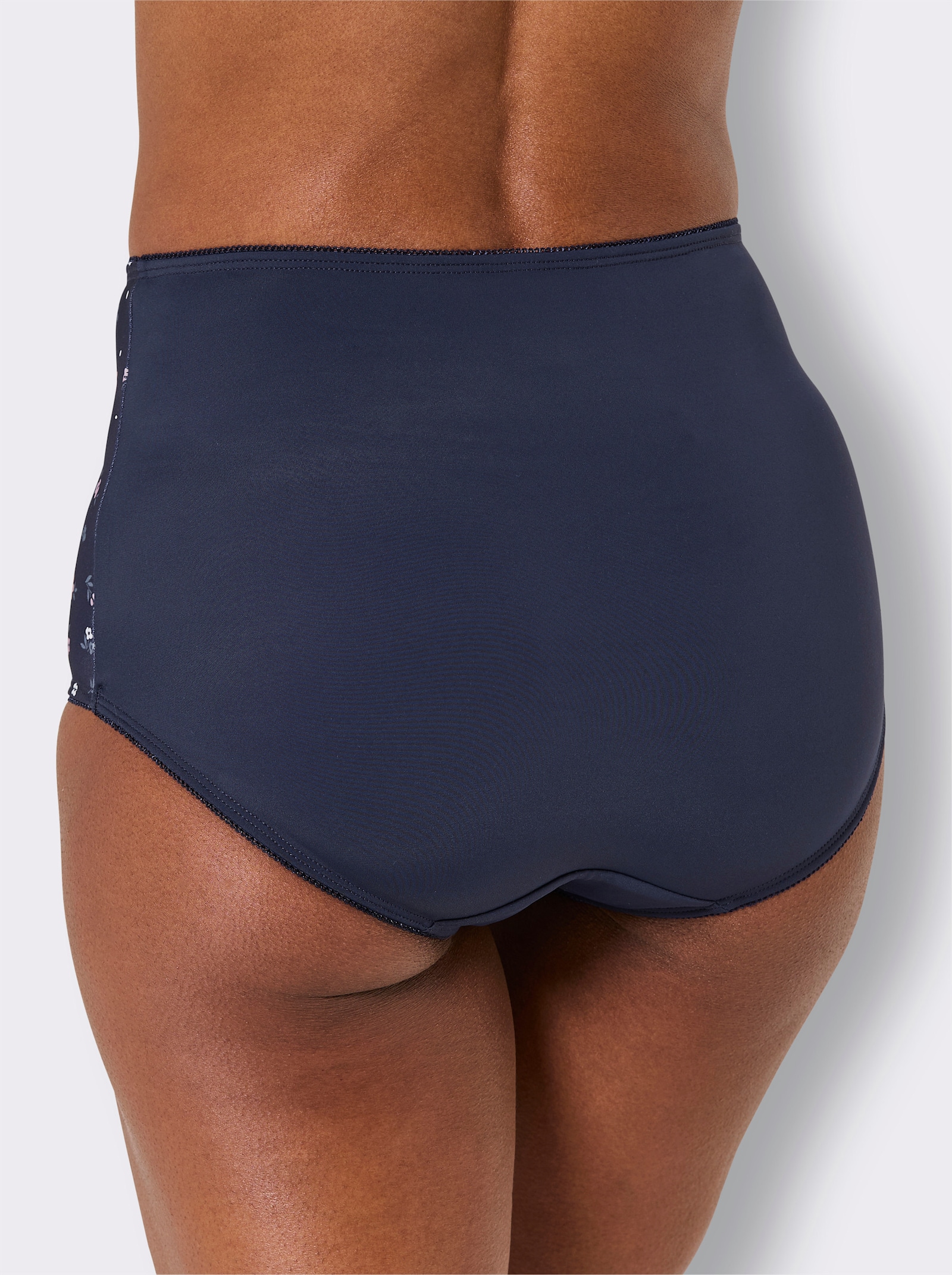 wäschepur Taillenslip mit Mäusezähnchen-Borte - marine-mauve + marine